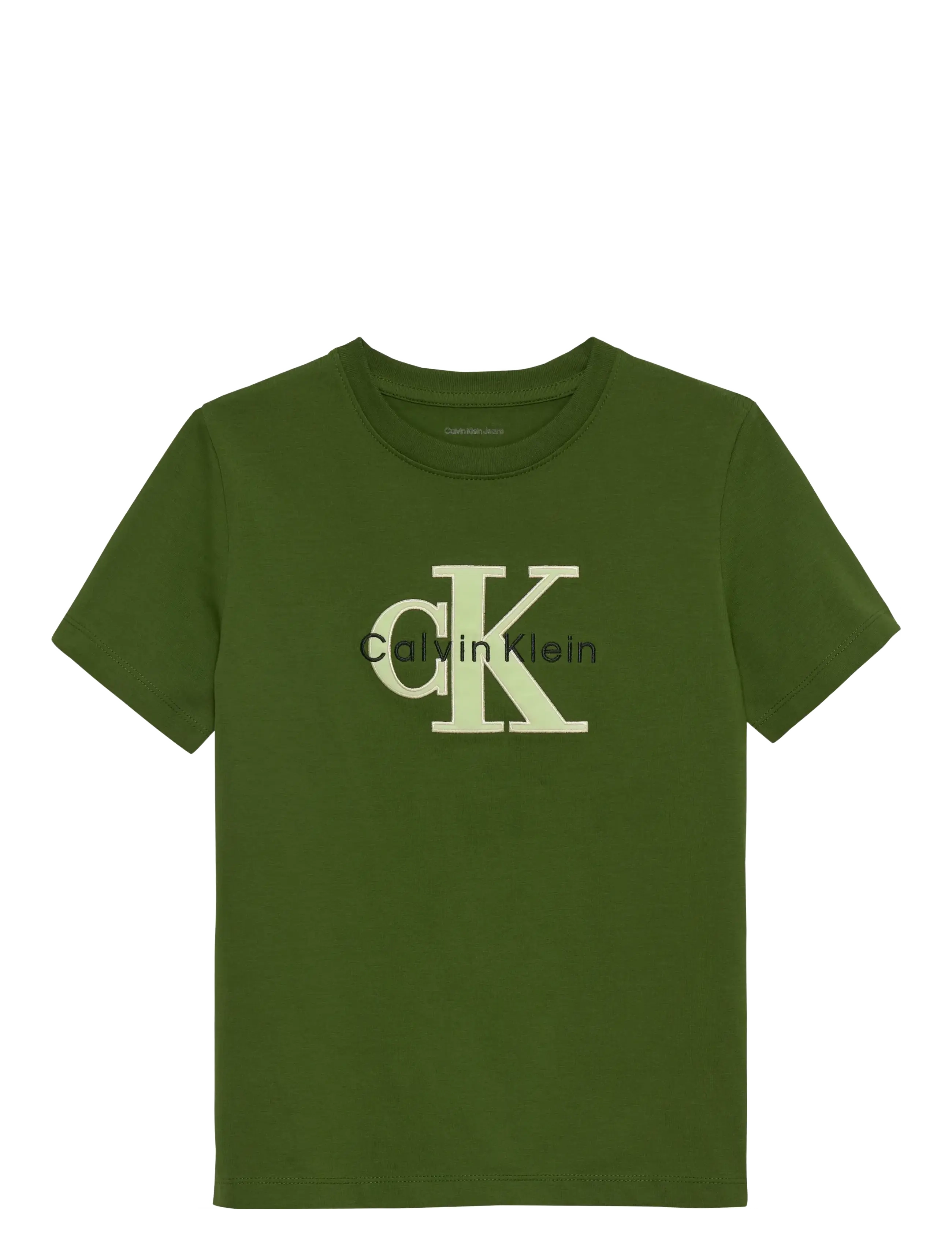 Calvin Klein MSW MONOLOGO S/S T-SHIRT - T-shirts - RICH CYPRESS / khaki/green