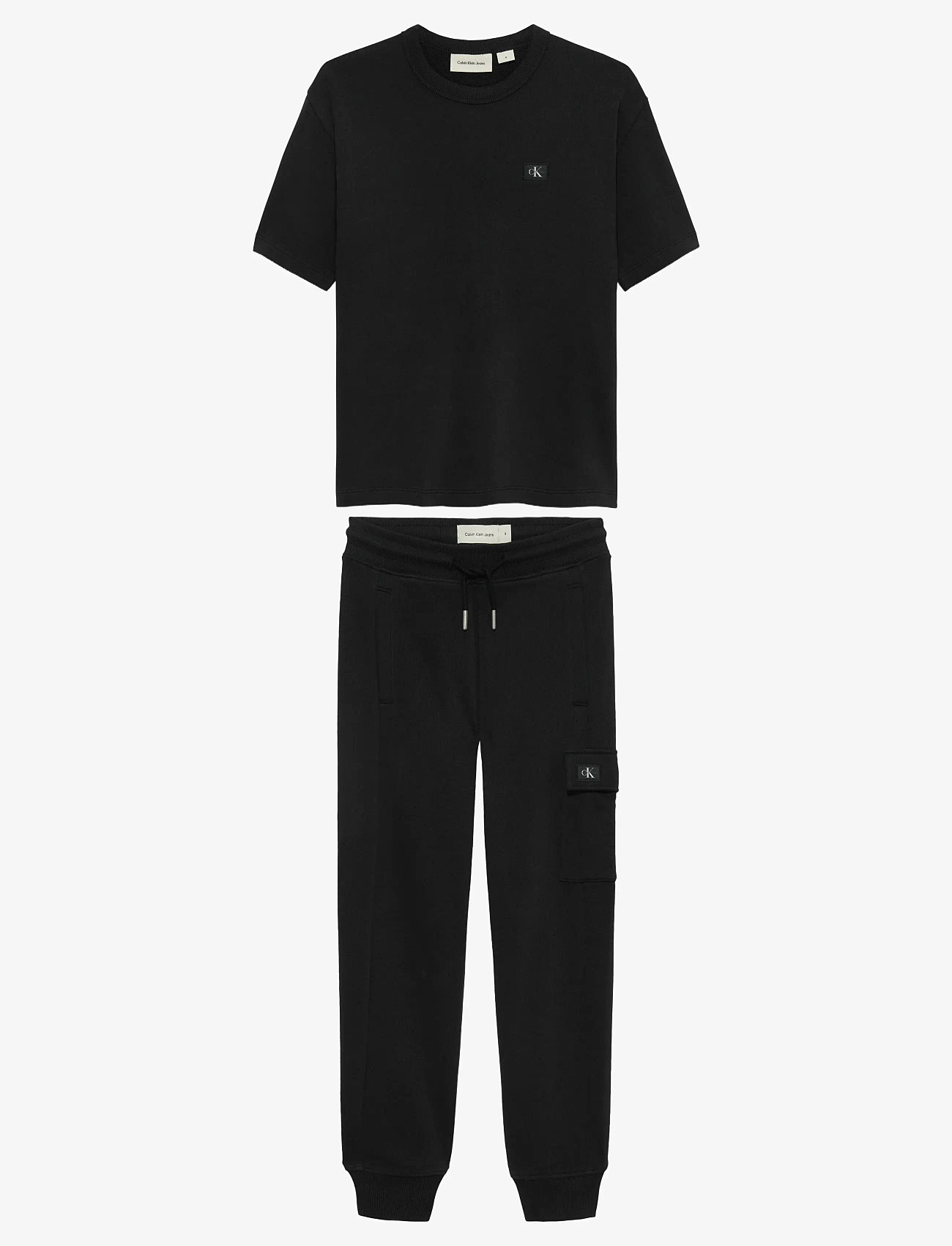 Calvin Klein - PEACH CO TERRY S/S HWK SET - setit, joissa lyhythihainen t-paita - ck black - 0