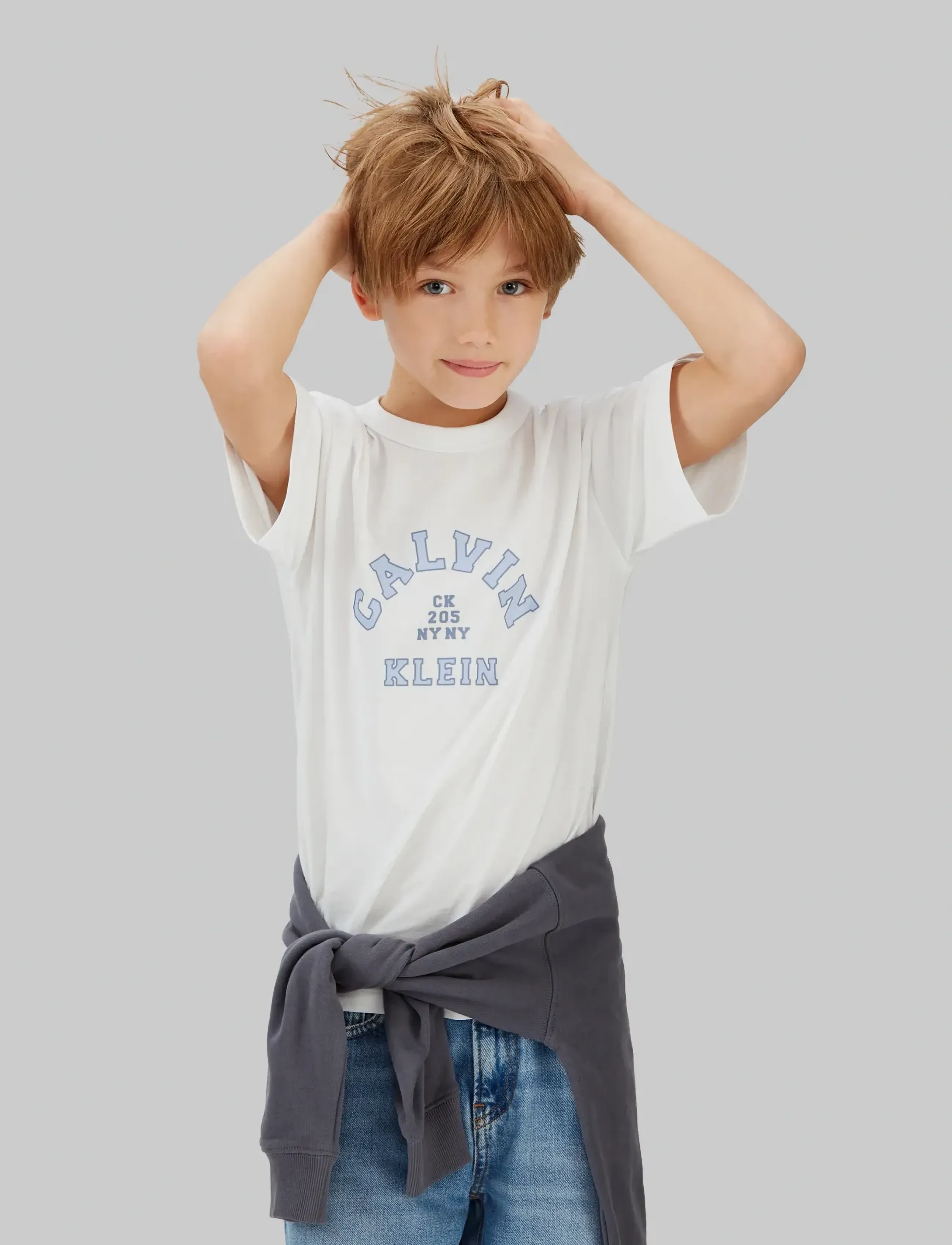 Calvin Klein Varsity Graphic T-Shirt S/S, Børn, Varsity Grafik T-Shirt, Hvid, Str: 128