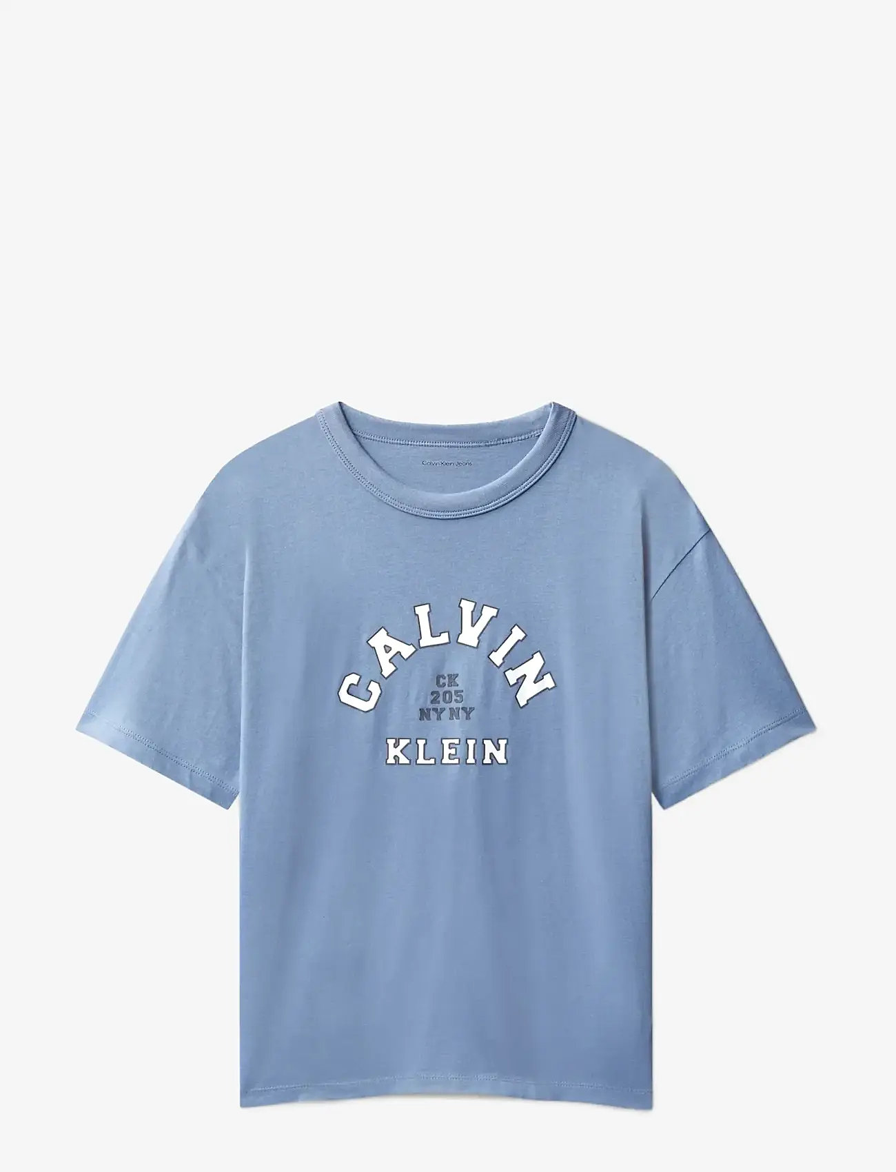 Calvin Klein - VARSITY GRAPHIC T-SHIRT S/S - kortärmade t-shirts - satin blue - 1