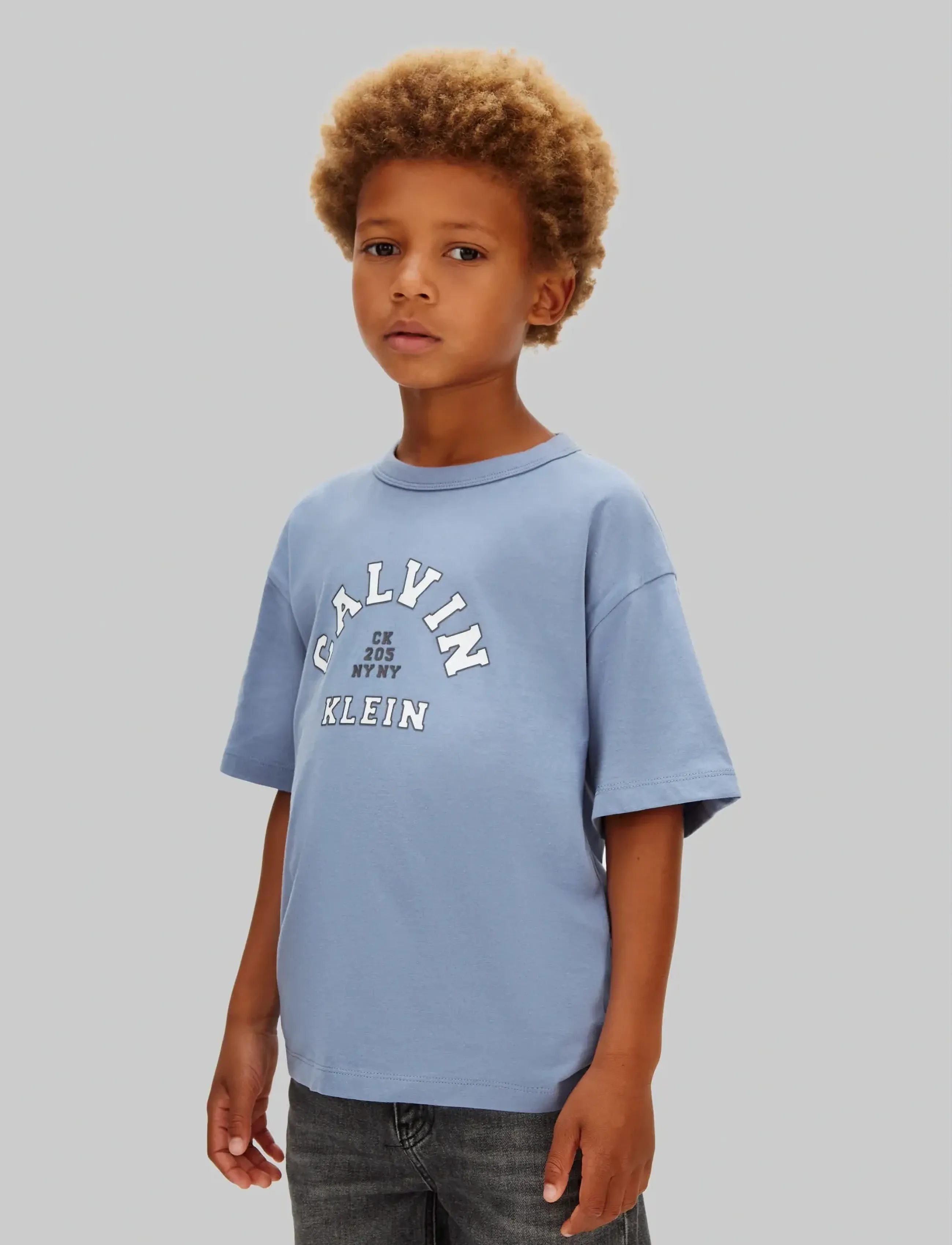Calvin Klein Varsity Graphic T-Shirt S/S, Børn, Varsity Grafik T-Shirt, Blå, Str: 152