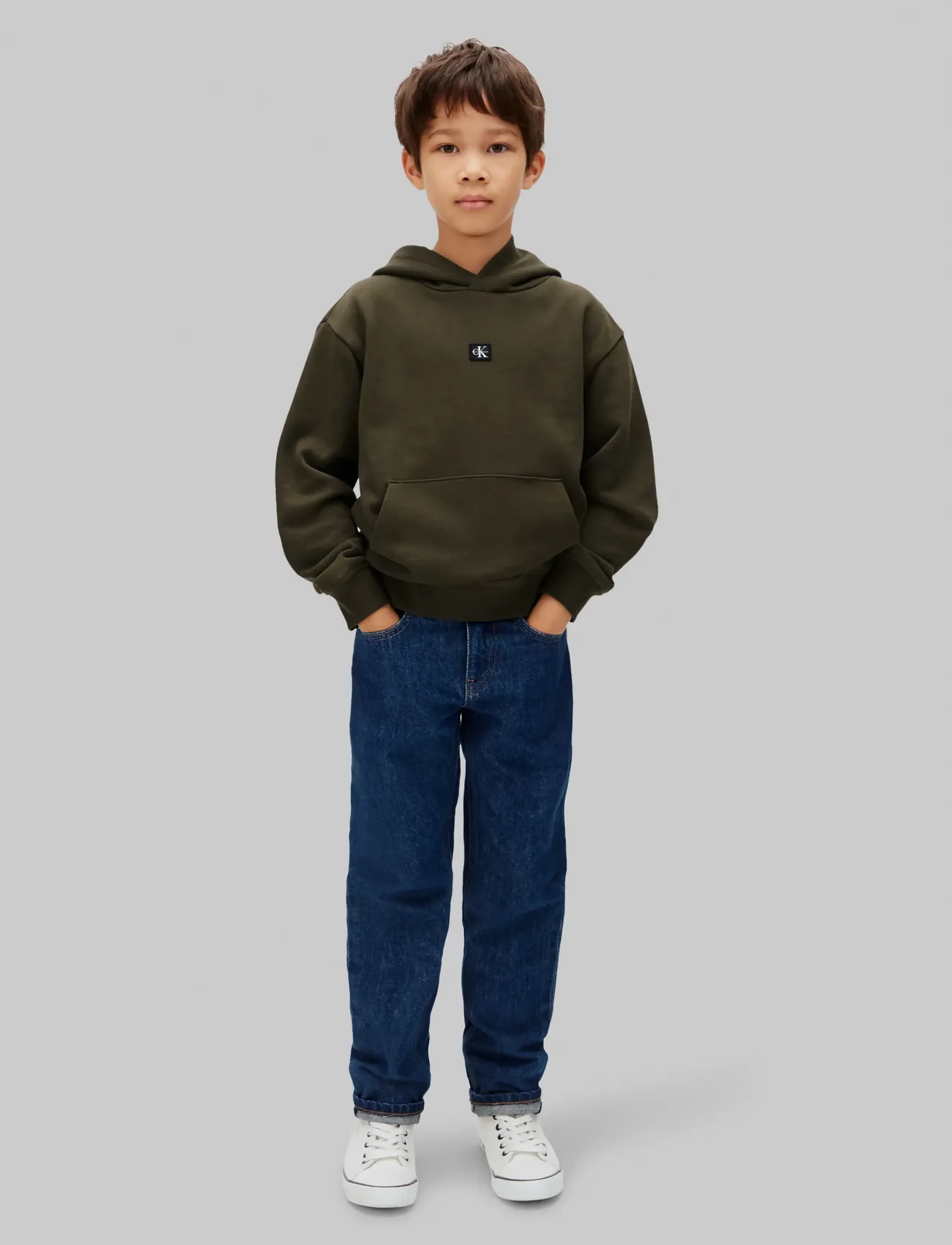 Calvin Klein - MONOLOGO BADGE HOODIE - kapuzenpullover - wren - 4