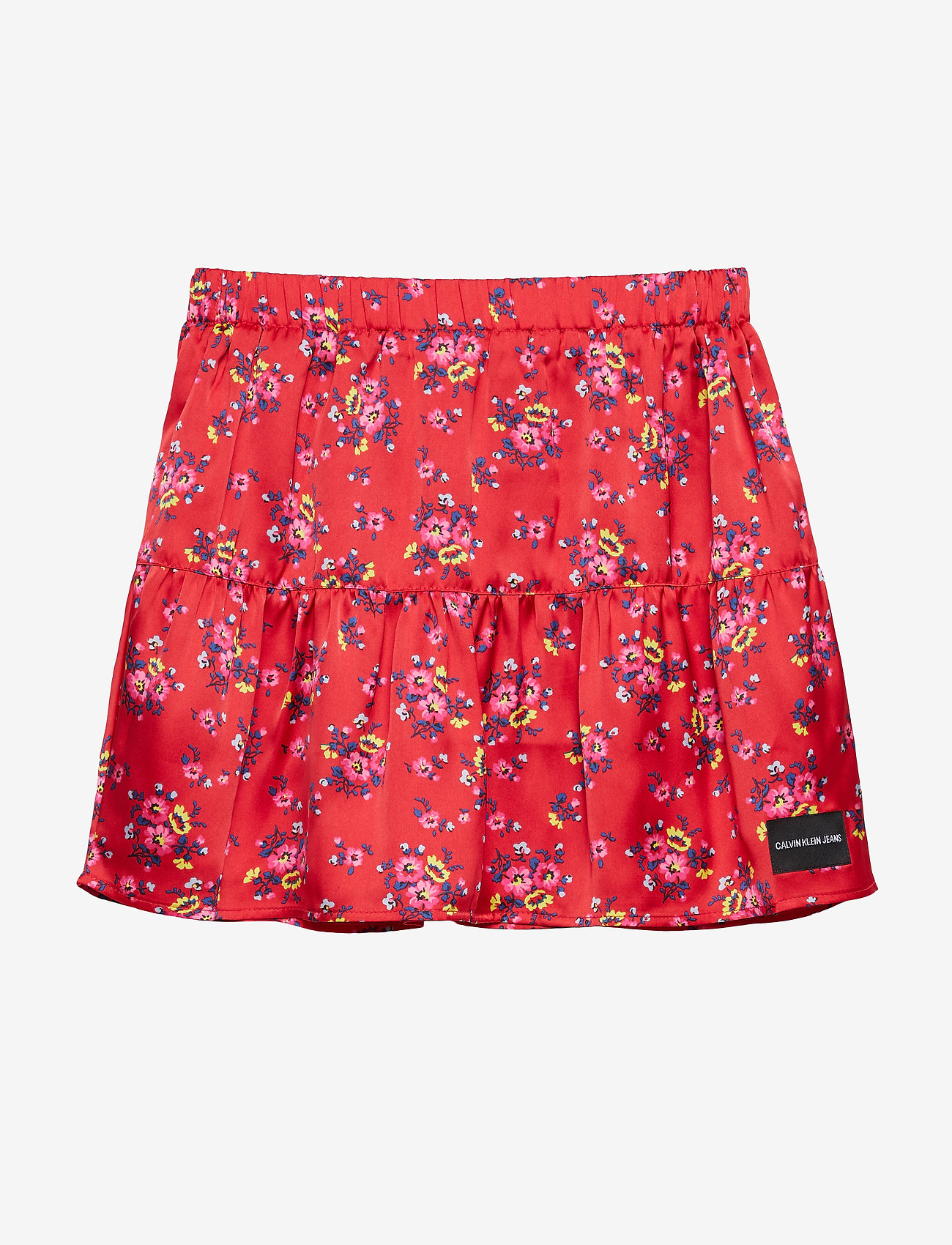 Calvin Klein - SATIN FLOWER SKIRT - racing red - 0