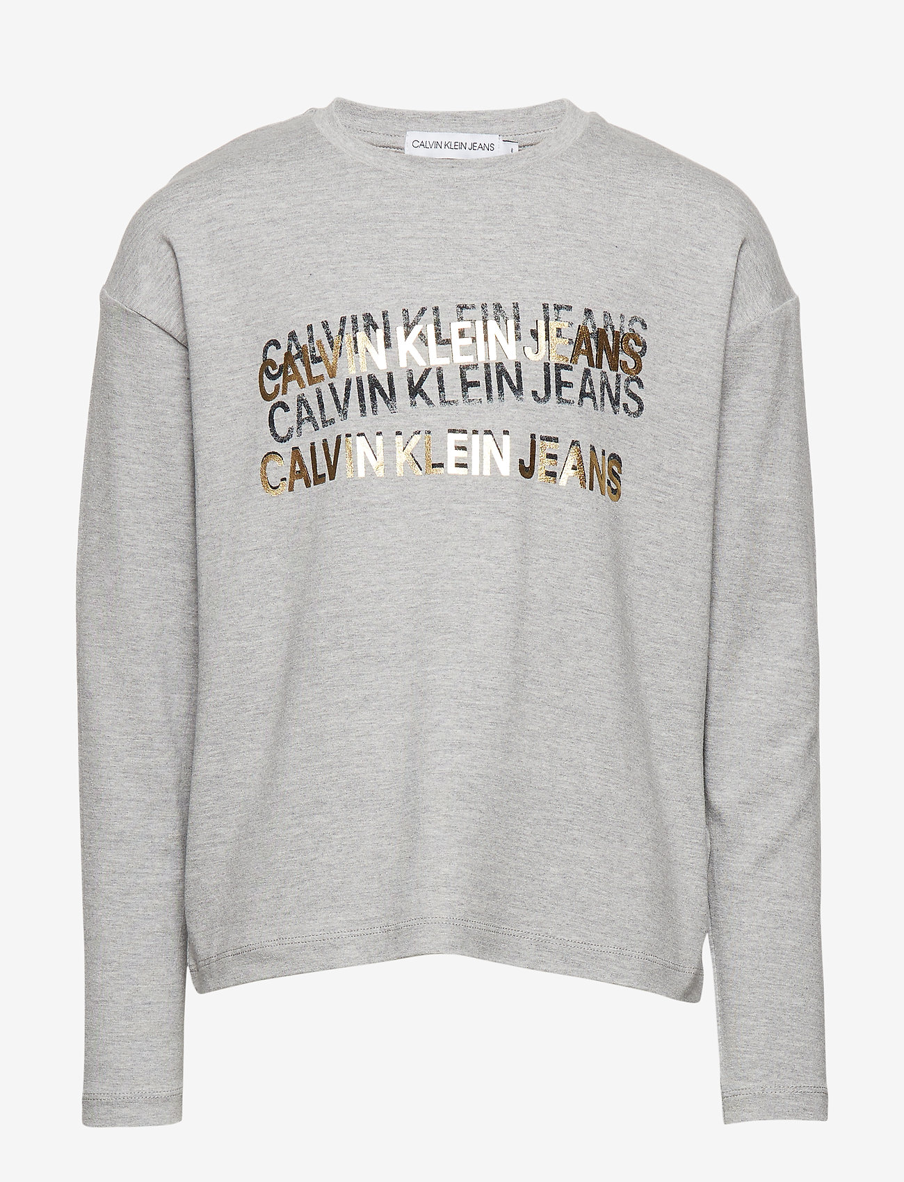 Calvin Klein - FOIL TRIPLE LOGO LS T-SHIRT - light grey heather - 0