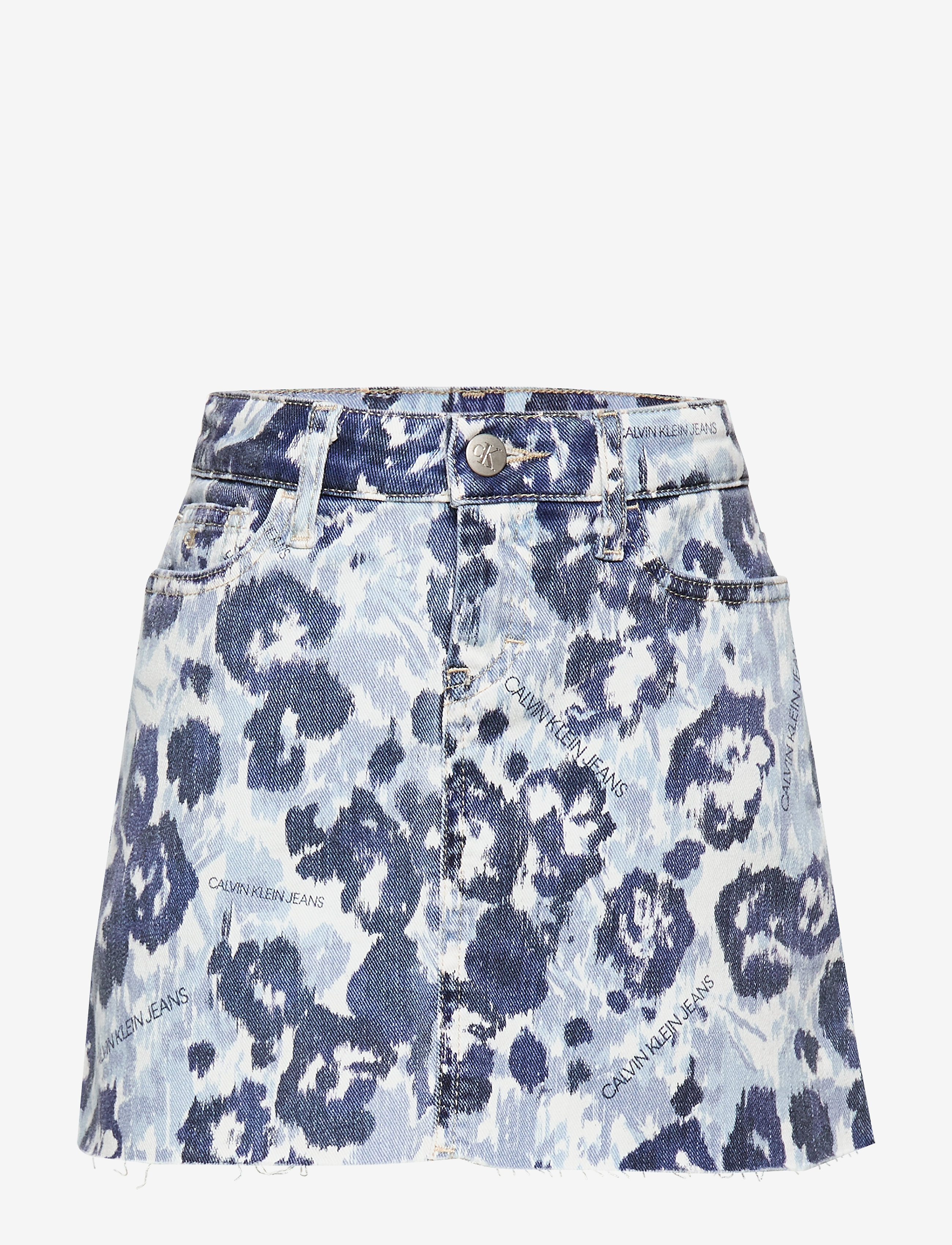 Calvin Klein - A-LINE SKIRT W FLOWER BL COM - waterflower blue comfort - 0