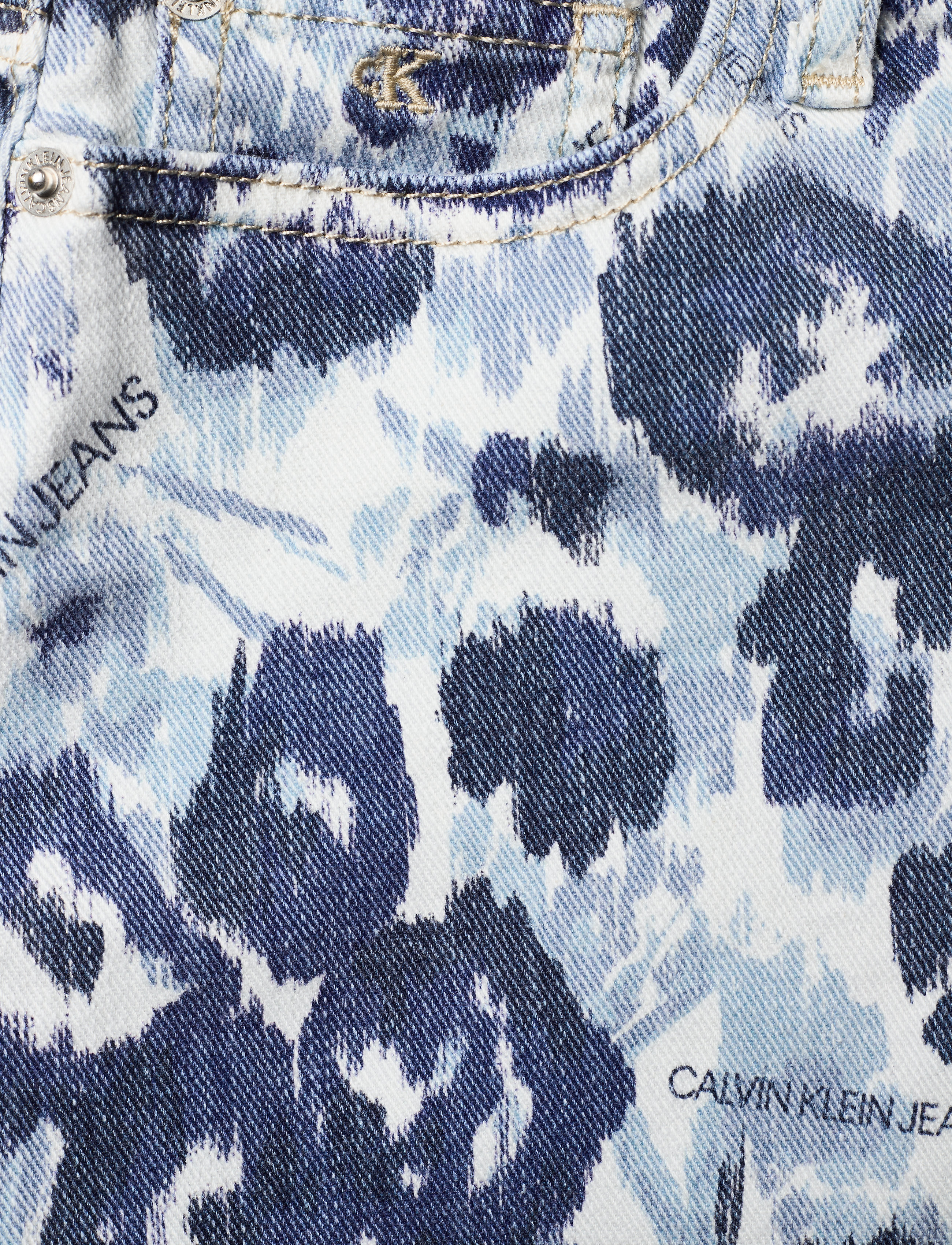 Calvin Klein - A-LINE SKIRT W FLOWER BL COM - waterflower blue comfort - 2