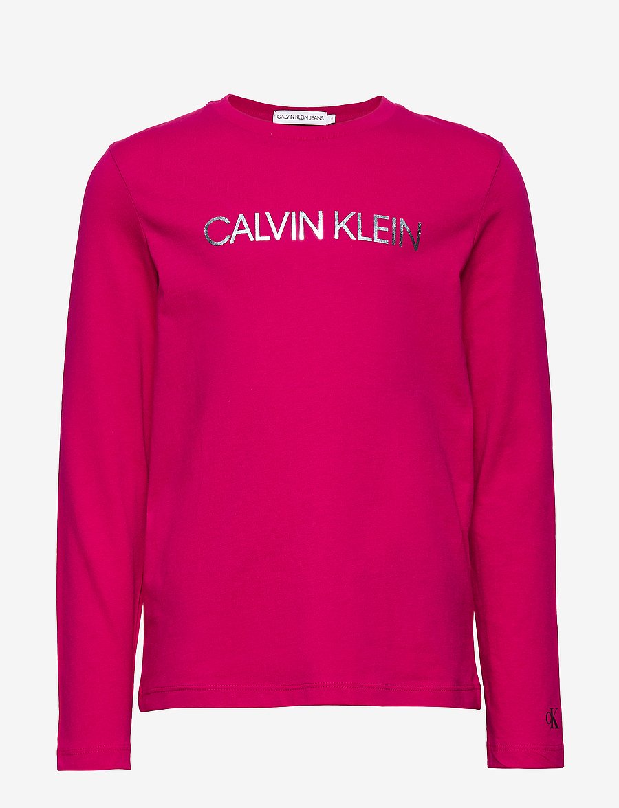 Calvin Klein - LOGO FOIL PRINT LS T-SHIRT - petunia pink - 0