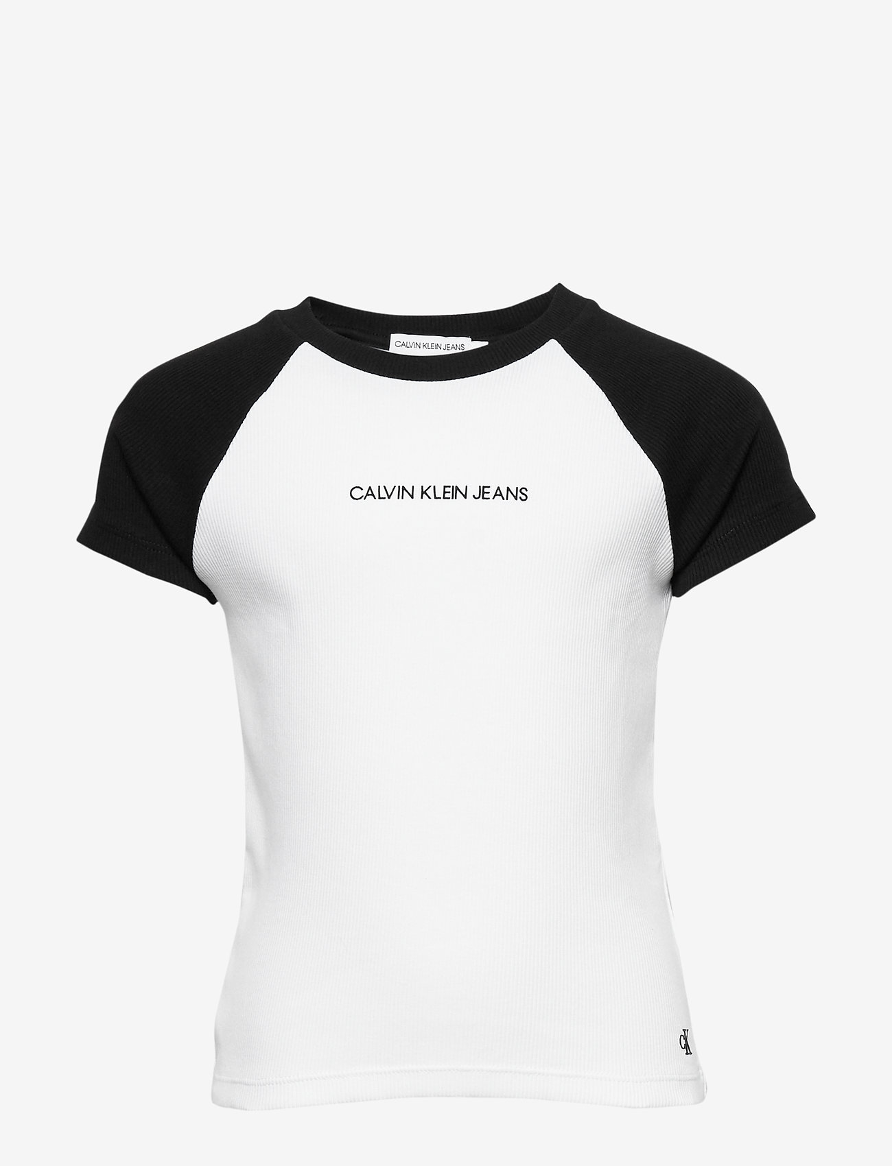 Calvin Klein - COLORBLOCK RIB SS TOP - ck black - 0
