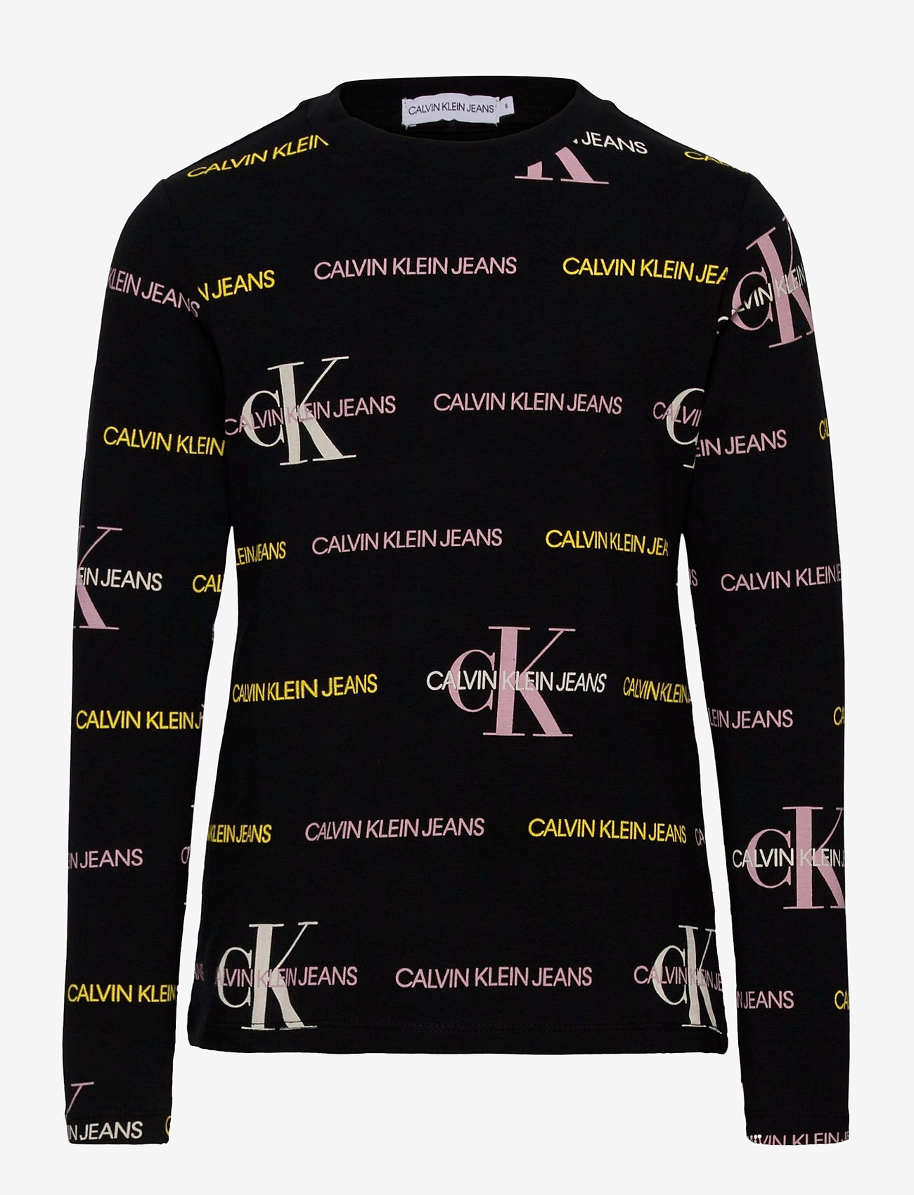 Calvin Klein - MIX LOGO ALLOVER SLIM LS T-SHIRT - ck black multicolor logo - 0