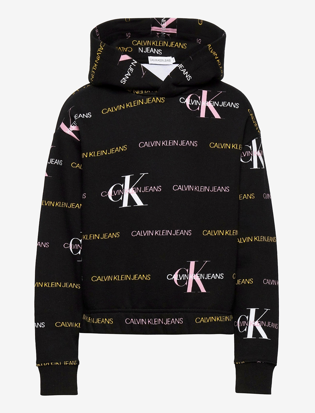 Calvin Klein - MIX LOGO ALLOVER HOODIE - ck black multicolor logo - 0