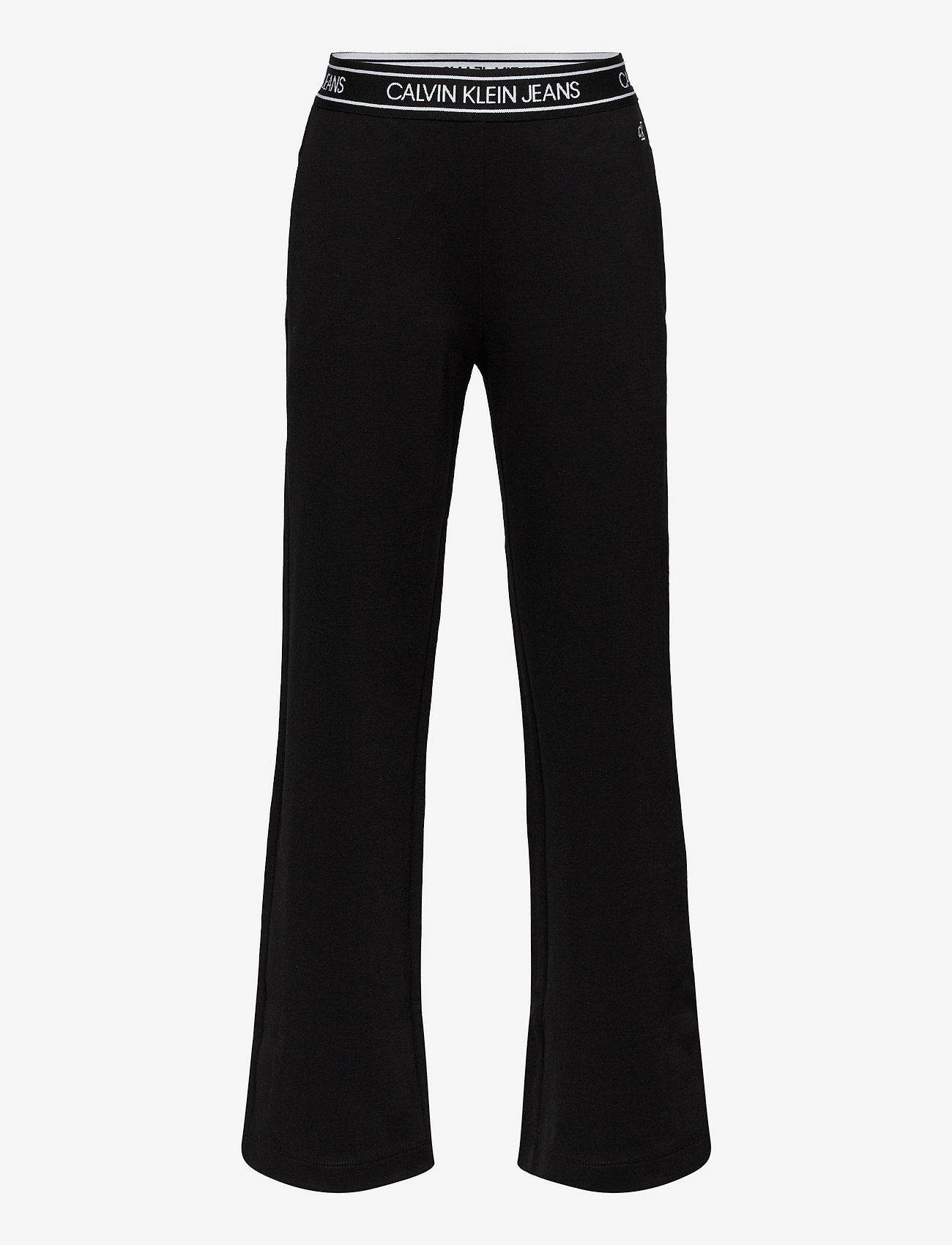 Calvin Klein - LOGO WAISTBAND WIDE PUNTO PANTS - ck black - 0