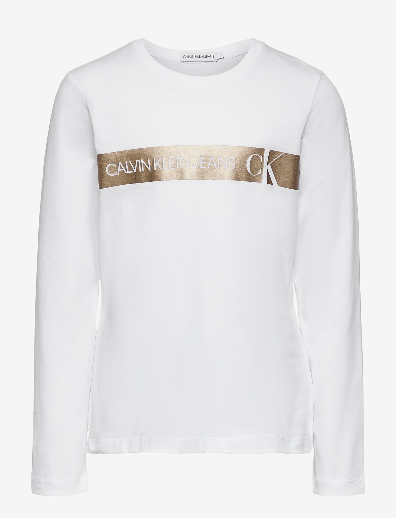 Calvin Klein - FOIL LOGO SLIM LS T-SHIRT - bright white - 0
