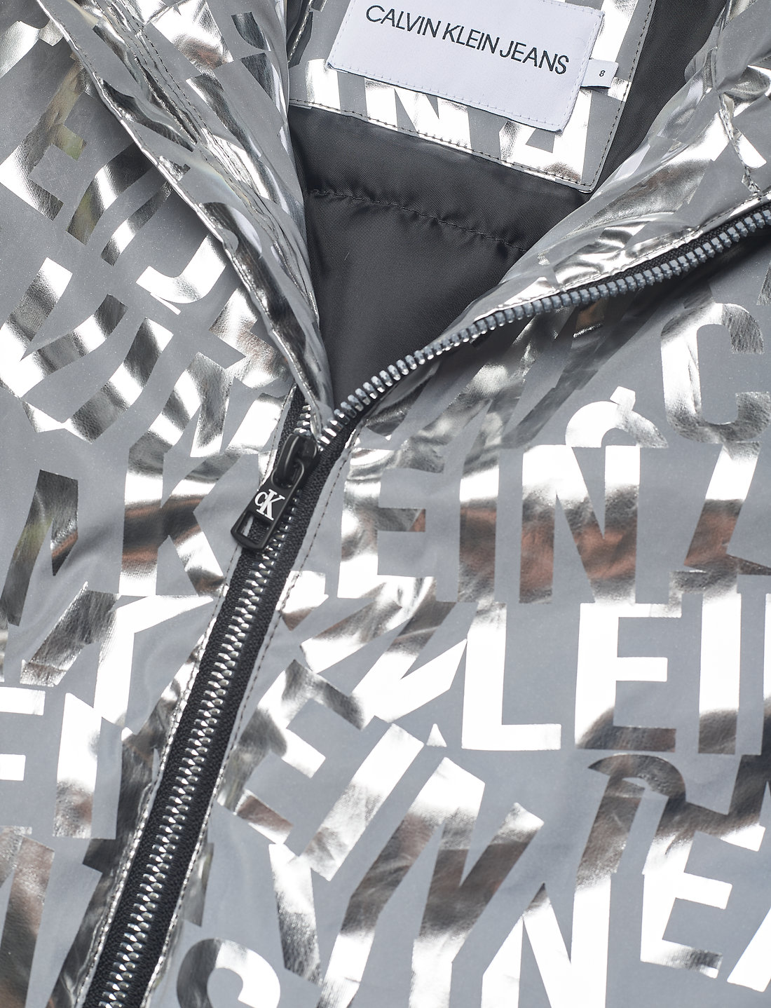 Calvin Klein Logo Metallic Jacket jackets shop at Booztlet