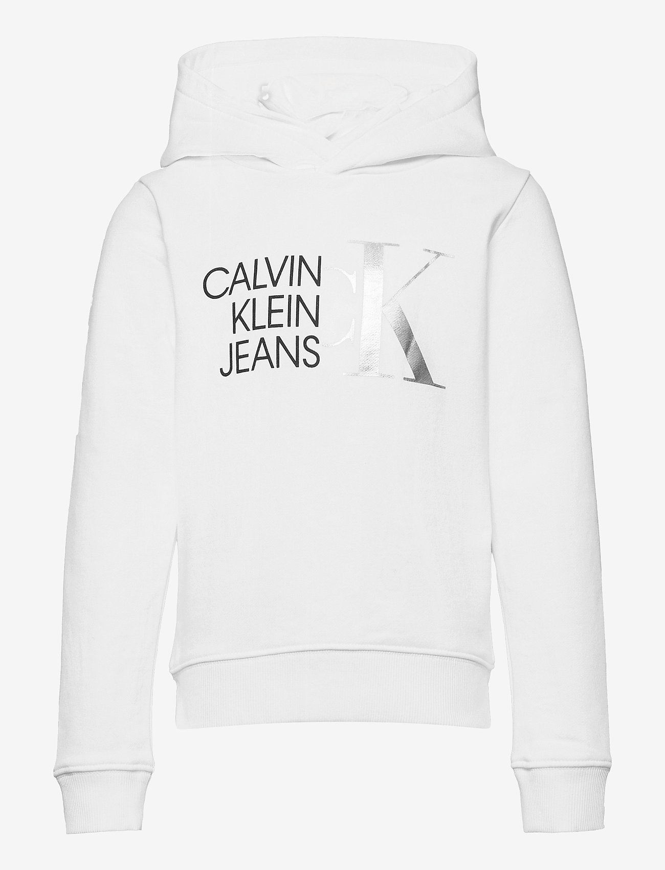Calvin Klein - HYBRID LOGO HOODIE - bright white - 0