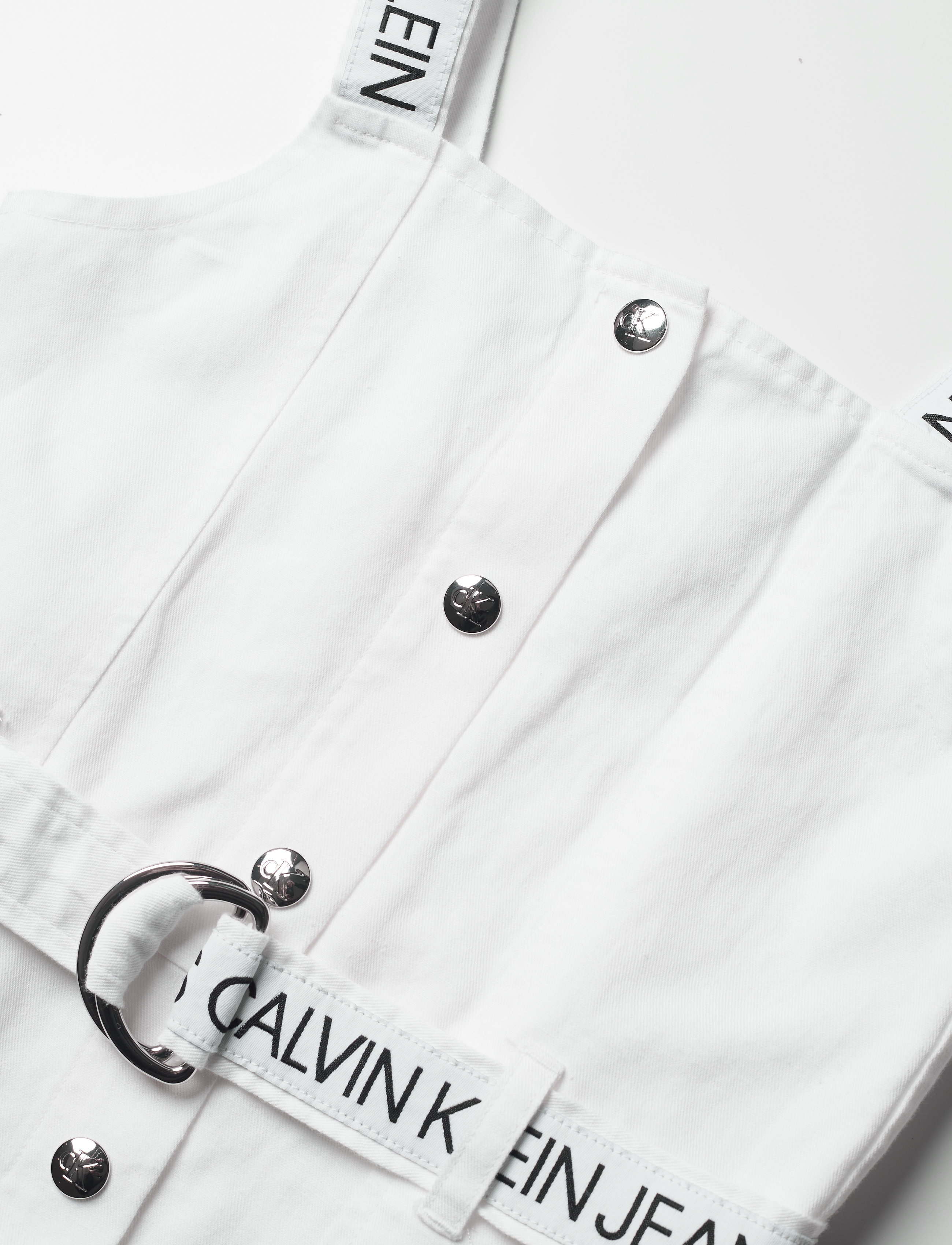 Calvin Klein - BUTTON DOWN LOGO STRAP DRESS - bright white - 2