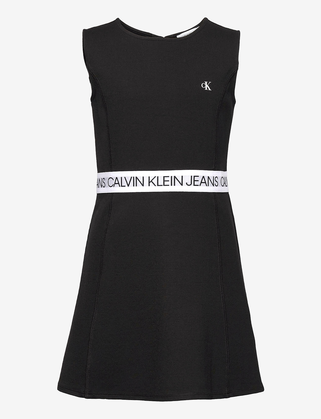 Calvin Klein - LOGO TAPE PUNTO SLEEVELESS DRESS - ck black - 0