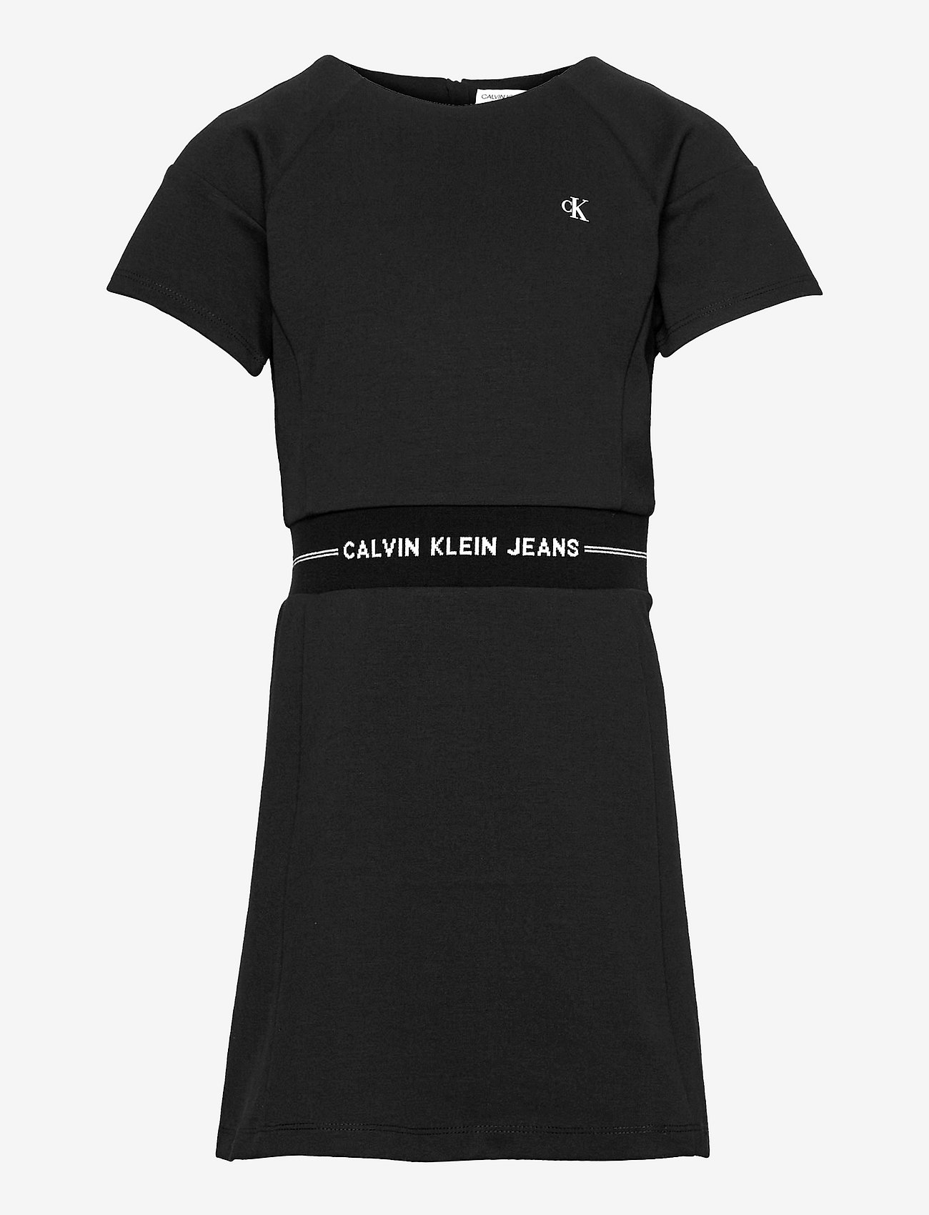 Calvin Klein - INTARSIA LOGO WAIST PUNTO DRESS - ck black - 0