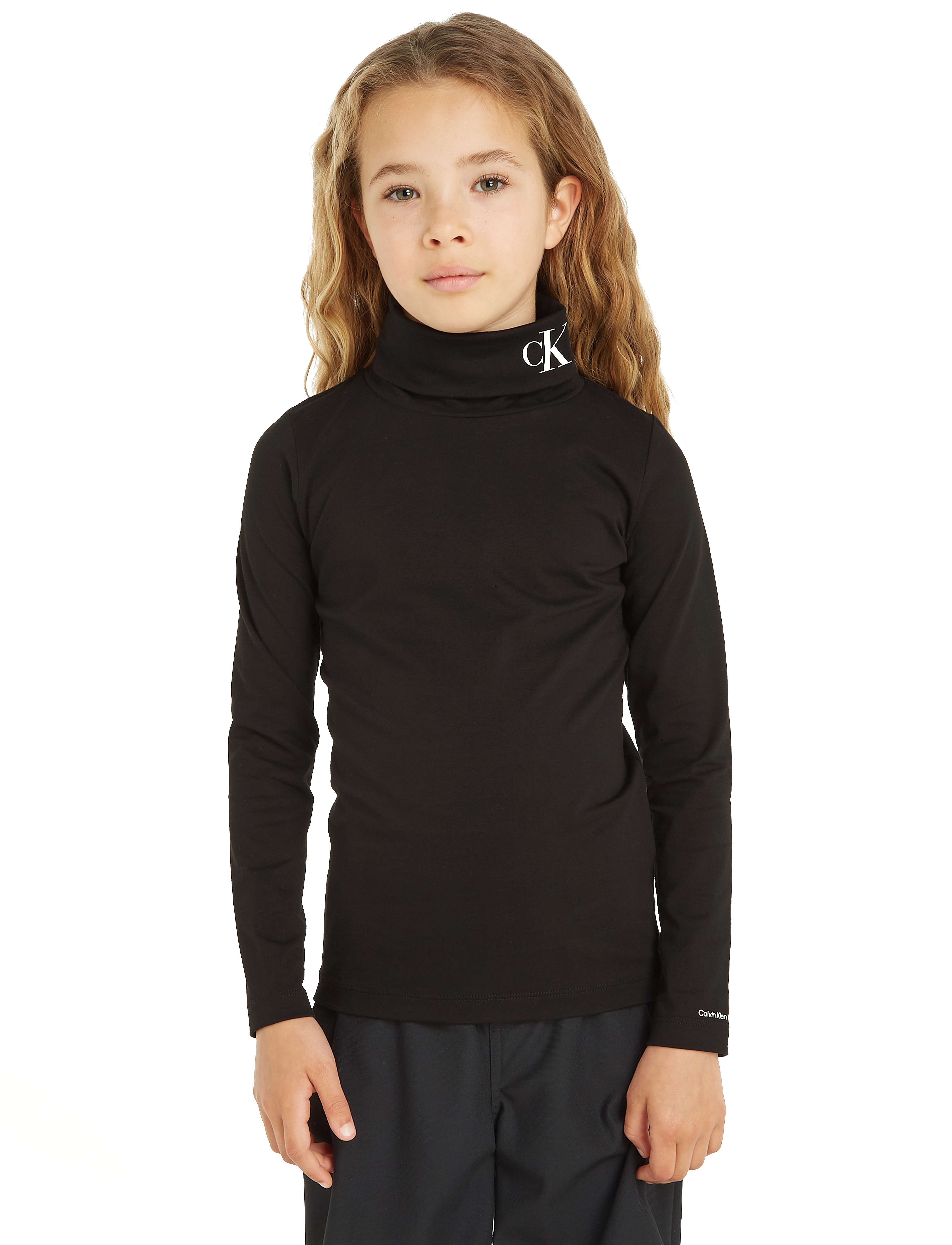 Calvin Klein - MONOGRAM LS ROLL NECK TOP - ck black - 2