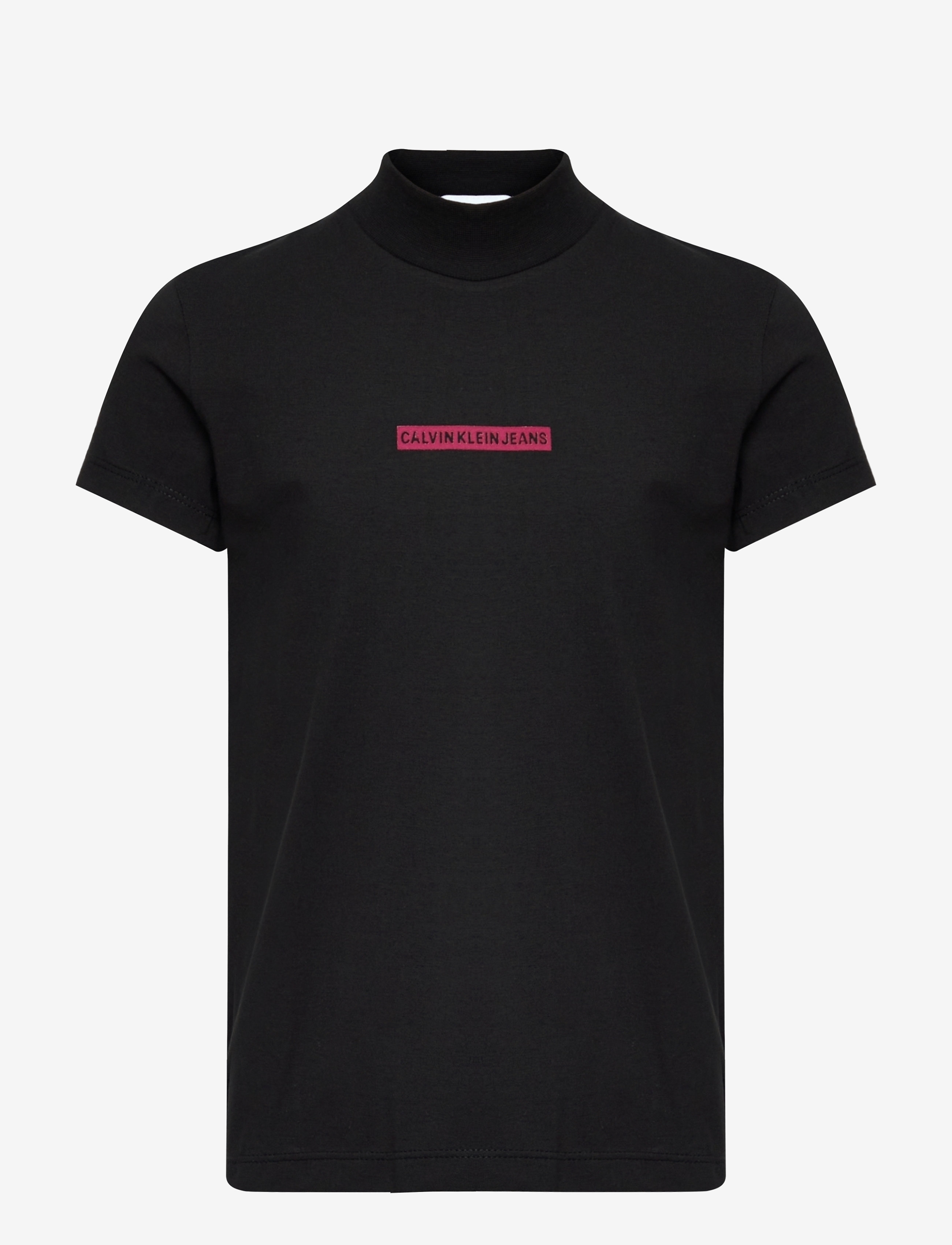 Calvin Klein - MICRO LOGO FLOCK MOCK NECK TOP - ck black - 0
