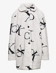 Calvin Klein - MONOGRAM AOP TEDDY COAT - faux fur jakker - monogram aop grey/ black - 0