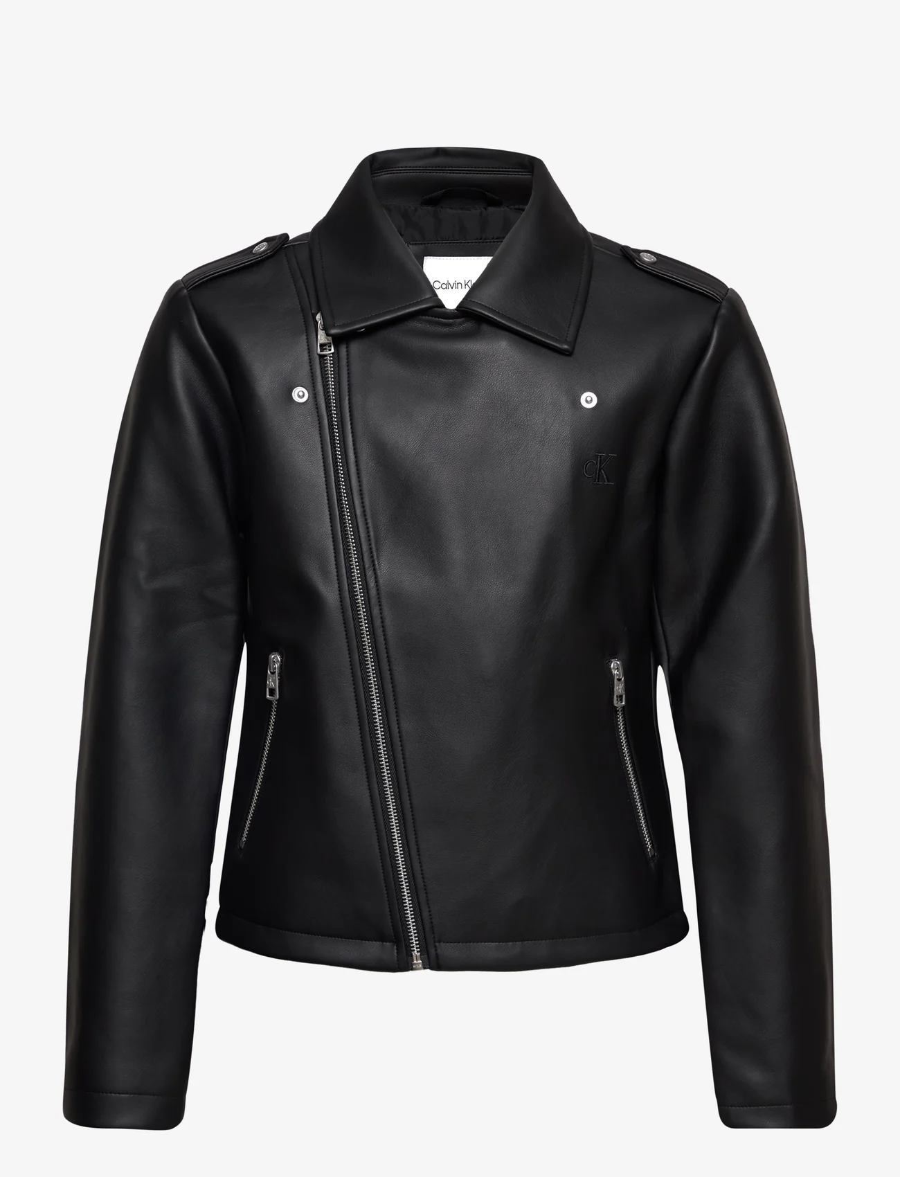 Calvin Klein - FAUX LEATHER JACKET - spring jackets - ck black - 0