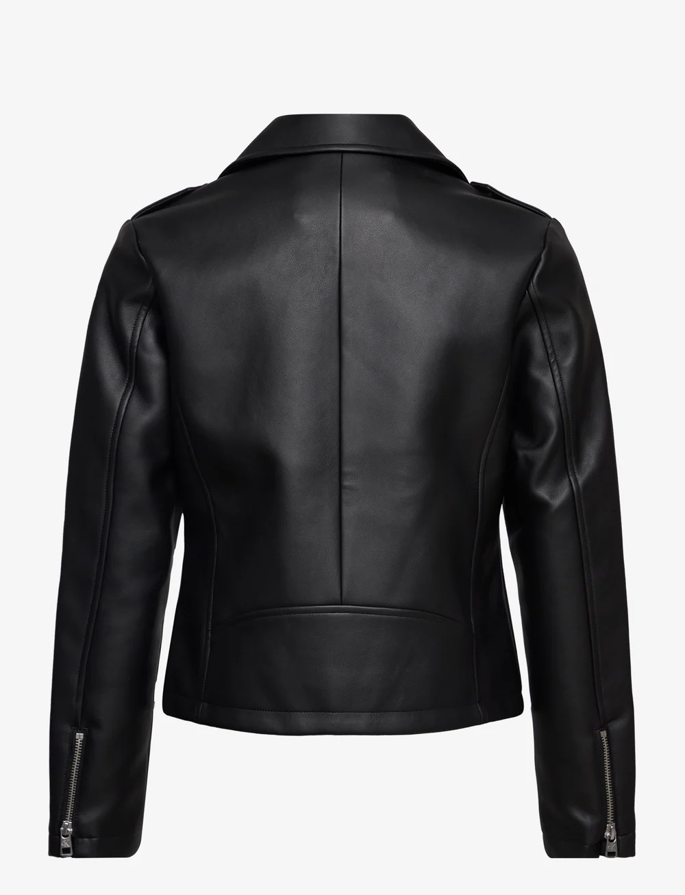 Calvin klein black leather jacket womens online