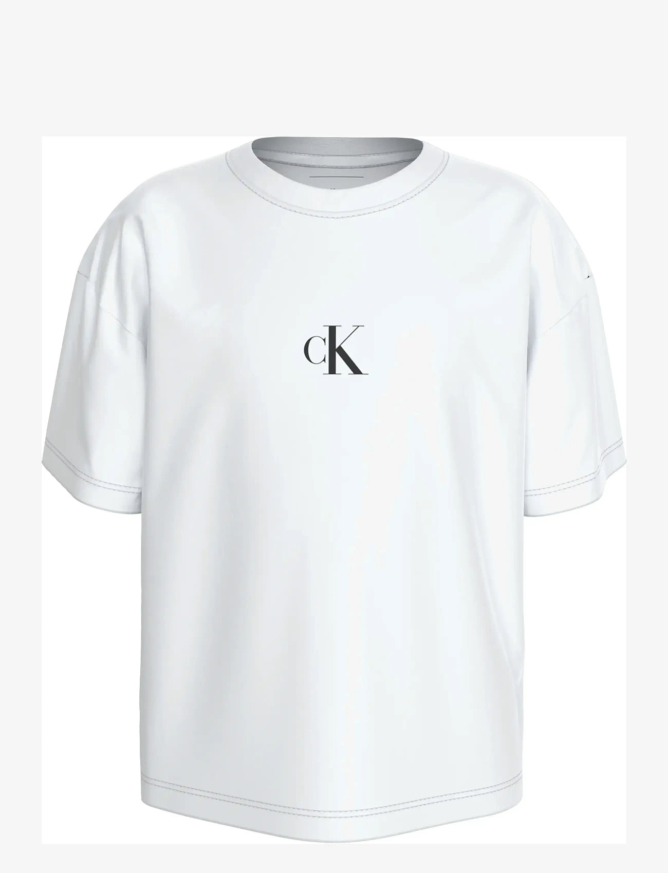 Calvin Klein - CK LOGO BOXY T-SHIRT - lyhythihaiset t-paidat - bright white - 1