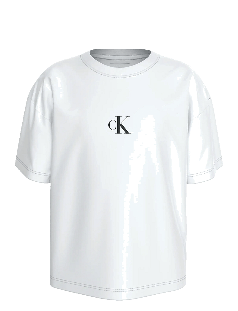 Calvin Klein - CK LOGO BOXY T-SHIRT - lyhythihaiset t-paidat - bright white - 1
