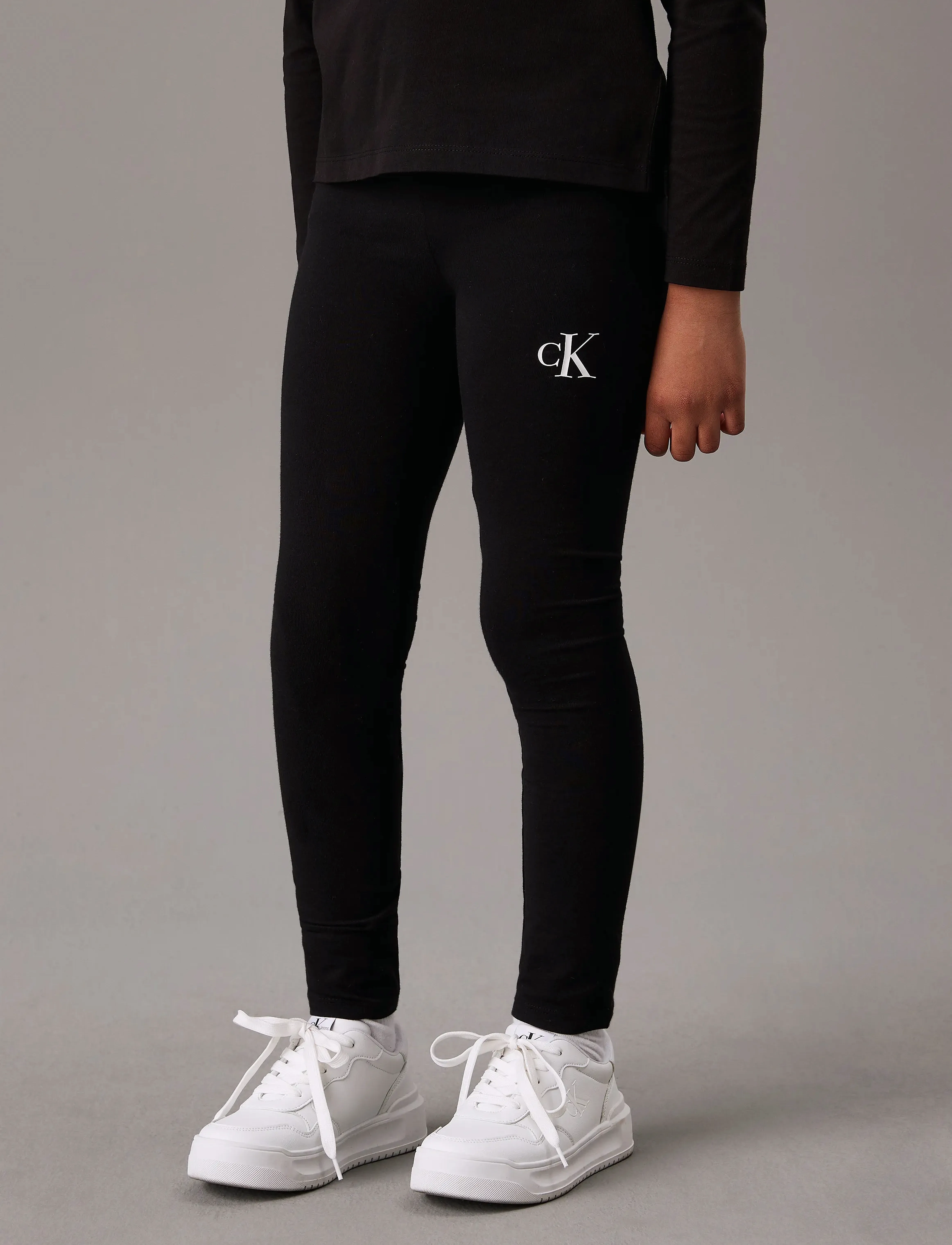 Calvin Klein CK LOGO LEGGING - Leggings - CK BLACK / black