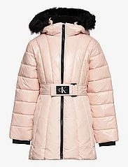 Calvin Klein - LONG BELTED PUFFER COAT - wyściełana kurtka - rose clay - 0