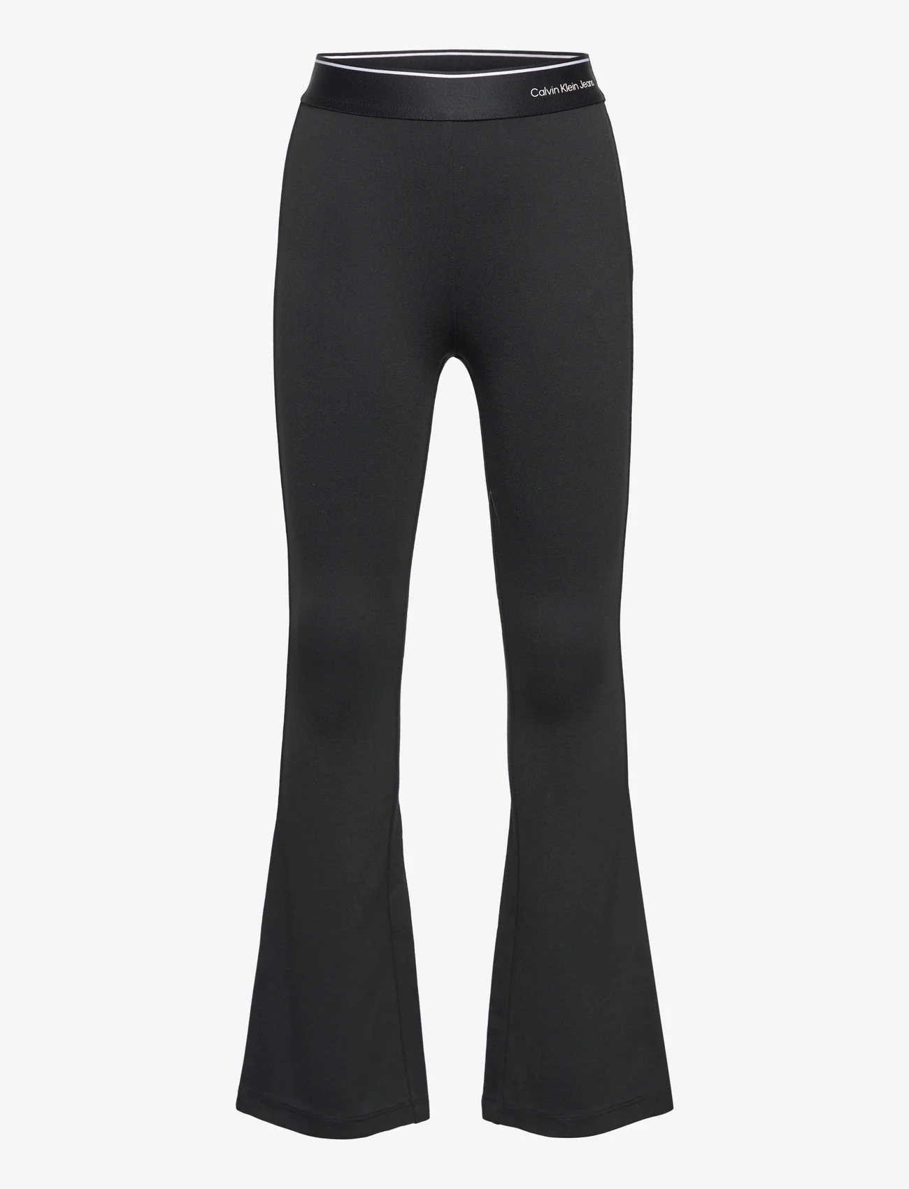 Calvin Klein - LOGO TAPE PUNTO PANTS - trousers - ck black - 0