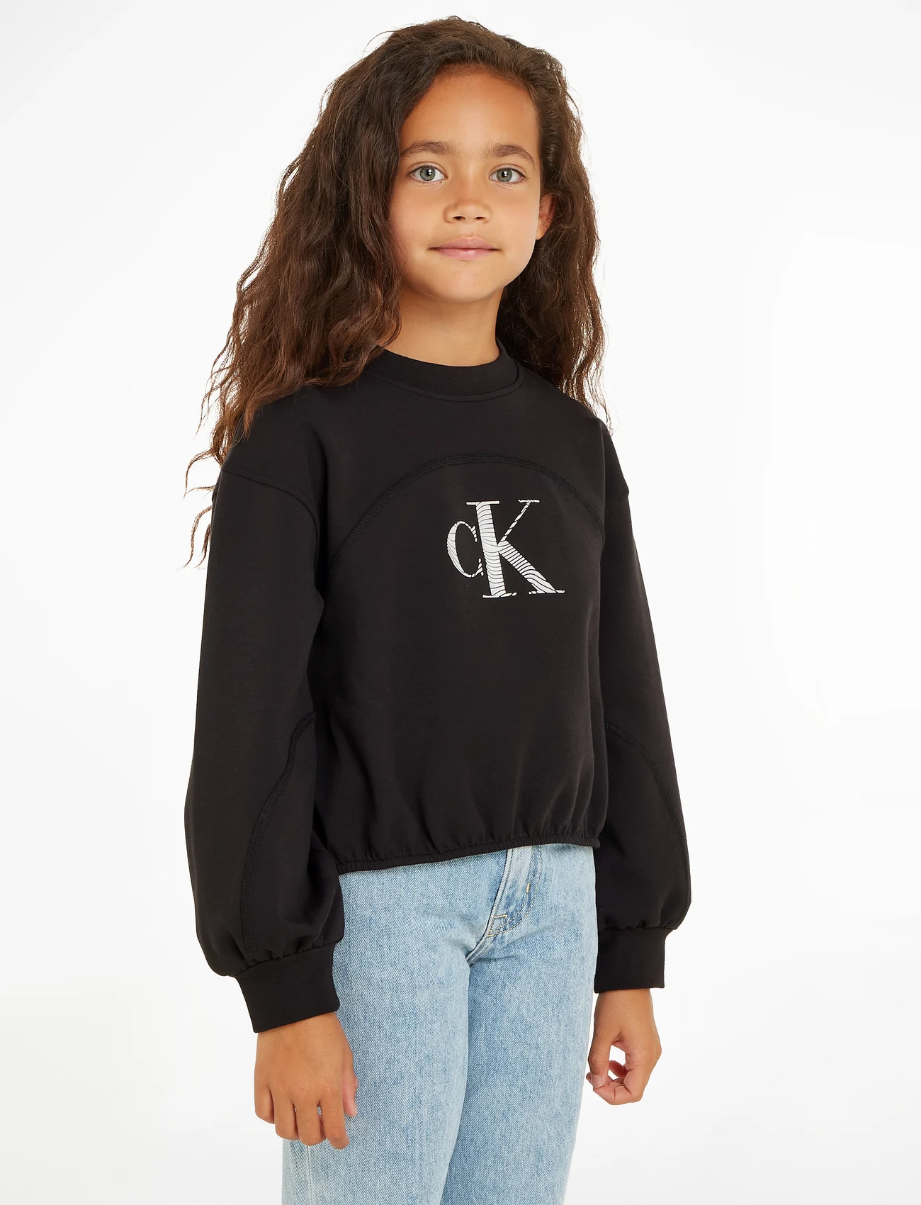 Calvin Klein - IRIDESCENT CK LOGO CN SWEATSHIRT - sweatshirts - ck black - 1