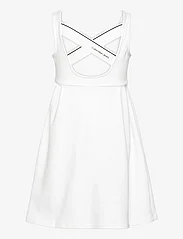Calvin Klein - BACK LOGO TAPE FIT FLARE DRESS - sukienki codzienne bez rękawów - bright white - 1