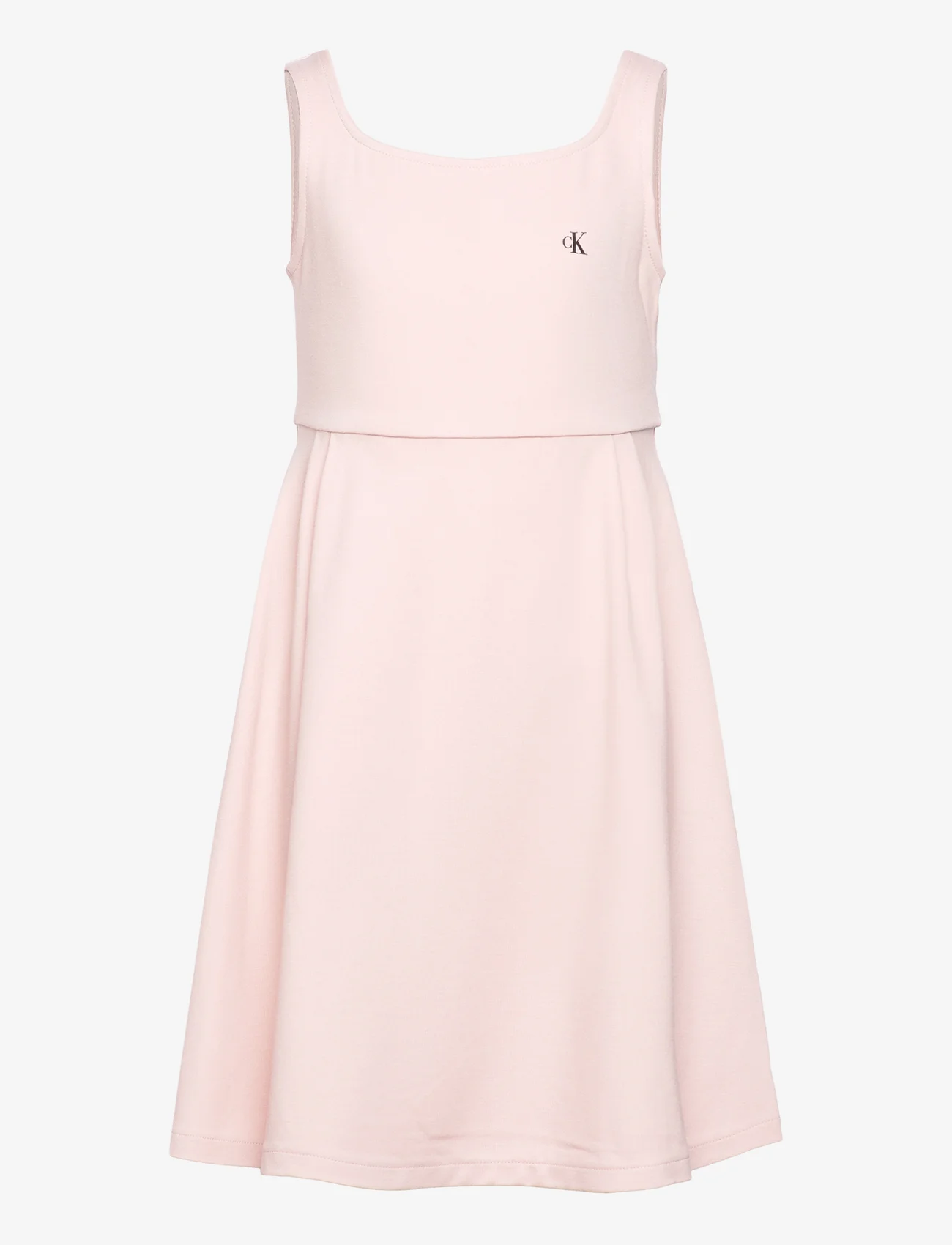 Calvin Klein - BACK LOGO TAPE FIT FLARE DRESS - sleeveless casual dresses - sepia rose - 0