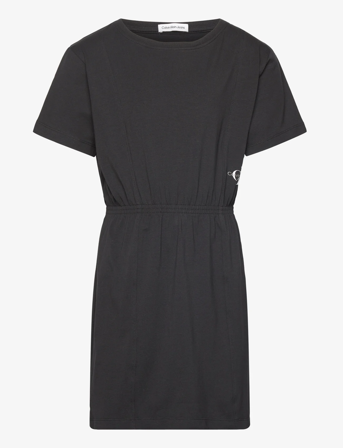 Calvin Klein - MONOGRAM OFF PLACED T DRESS - sukienki codzienne z krótkim rękawem - ck black - 0