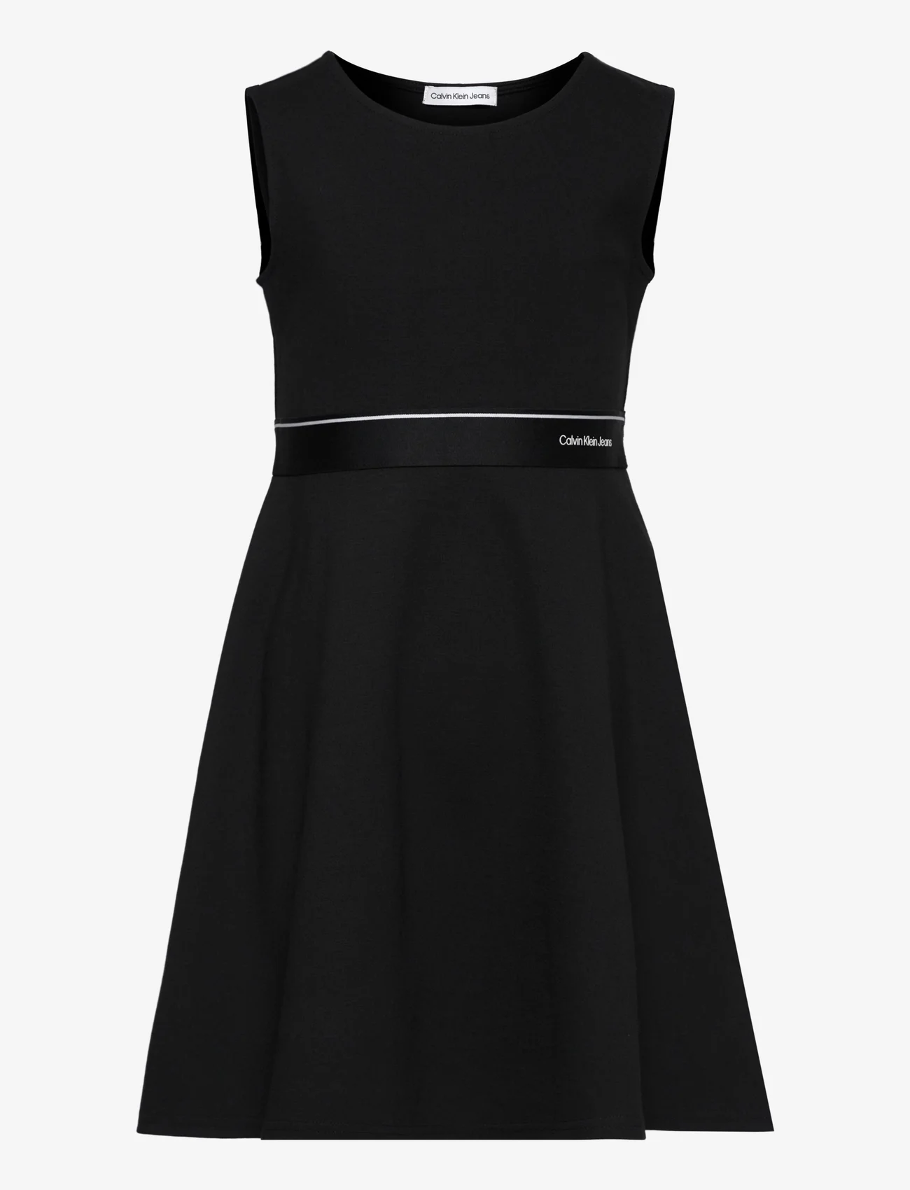 Calvin Klein - LOGO TAPE SLEEVELESS PUNTO DRESS - kjoler uten ermer i avslappet stil - ck black - 0