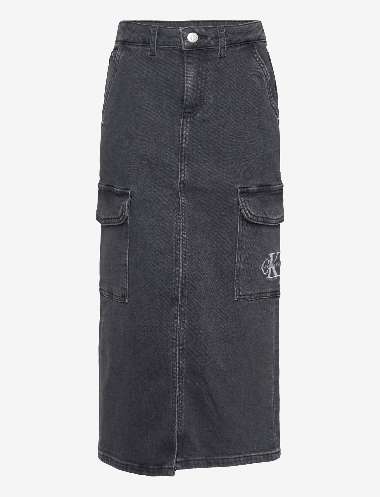 Calvin Klein - MAXI DENIM SKIRT - charcoal grey rgd - 0