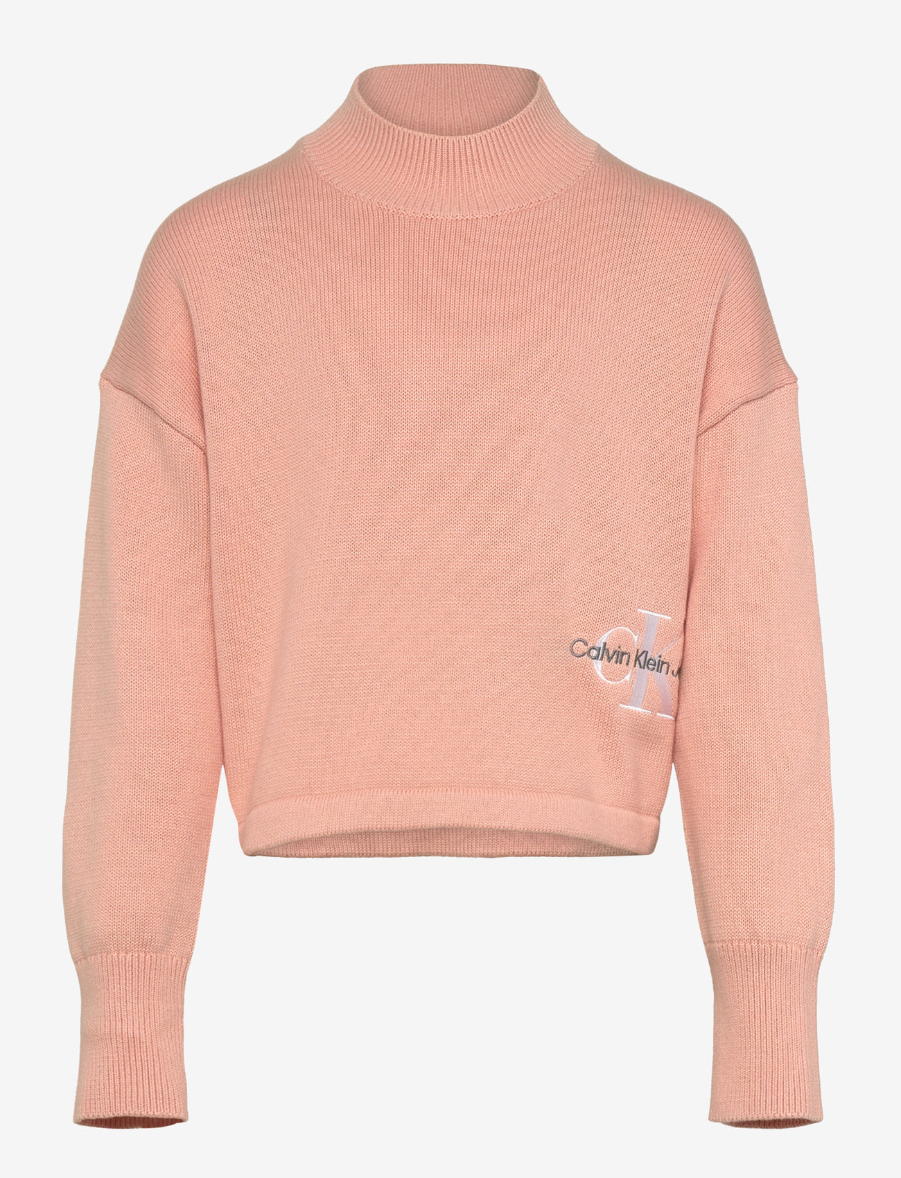 Calvin Klein - MONOGRAM OFF PLACED SWEATER - pink sand - 0