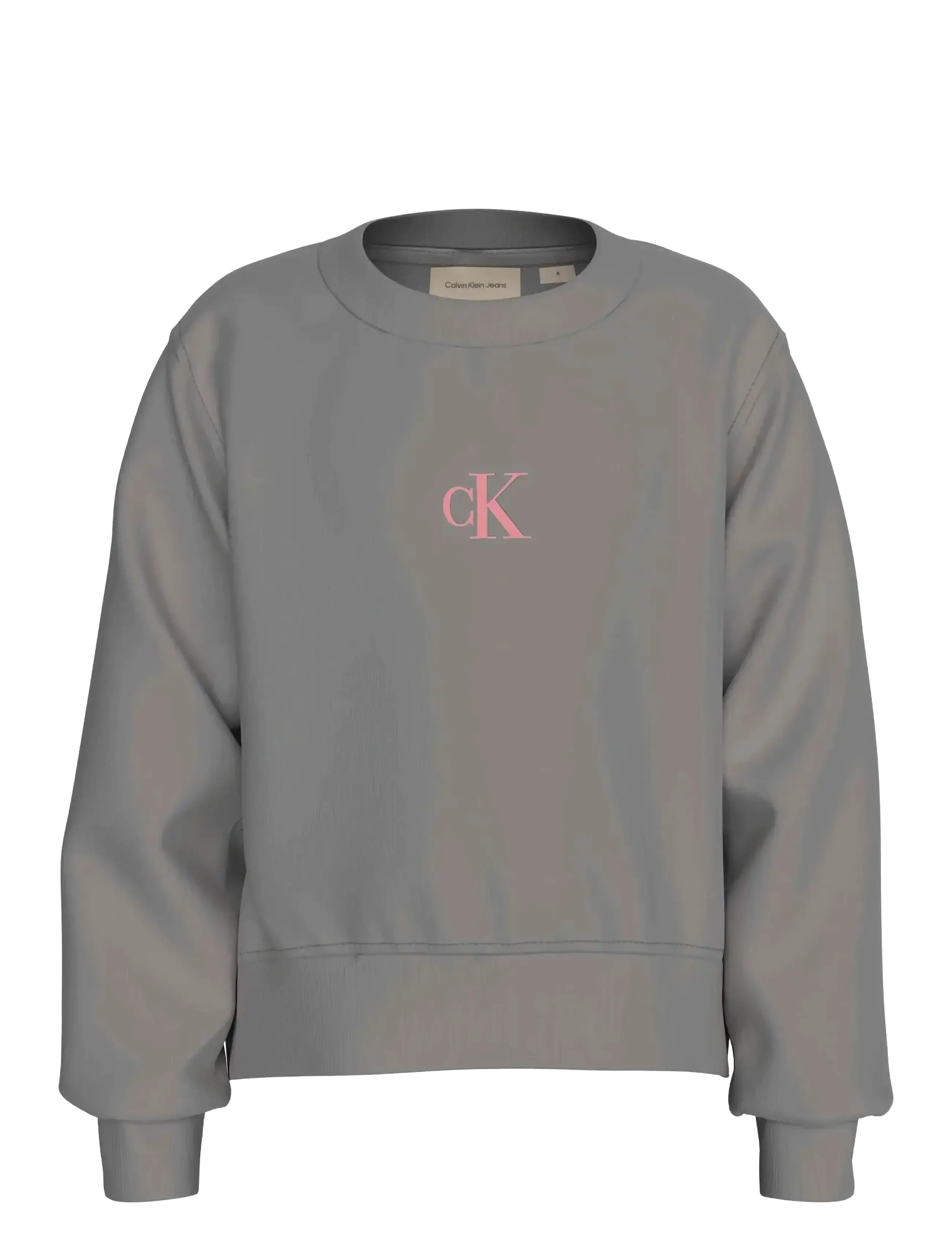 Calvin Klein - CK LOGO CN FLEECE SWEATSHIRT - dressipluusid - granite gray - 0
