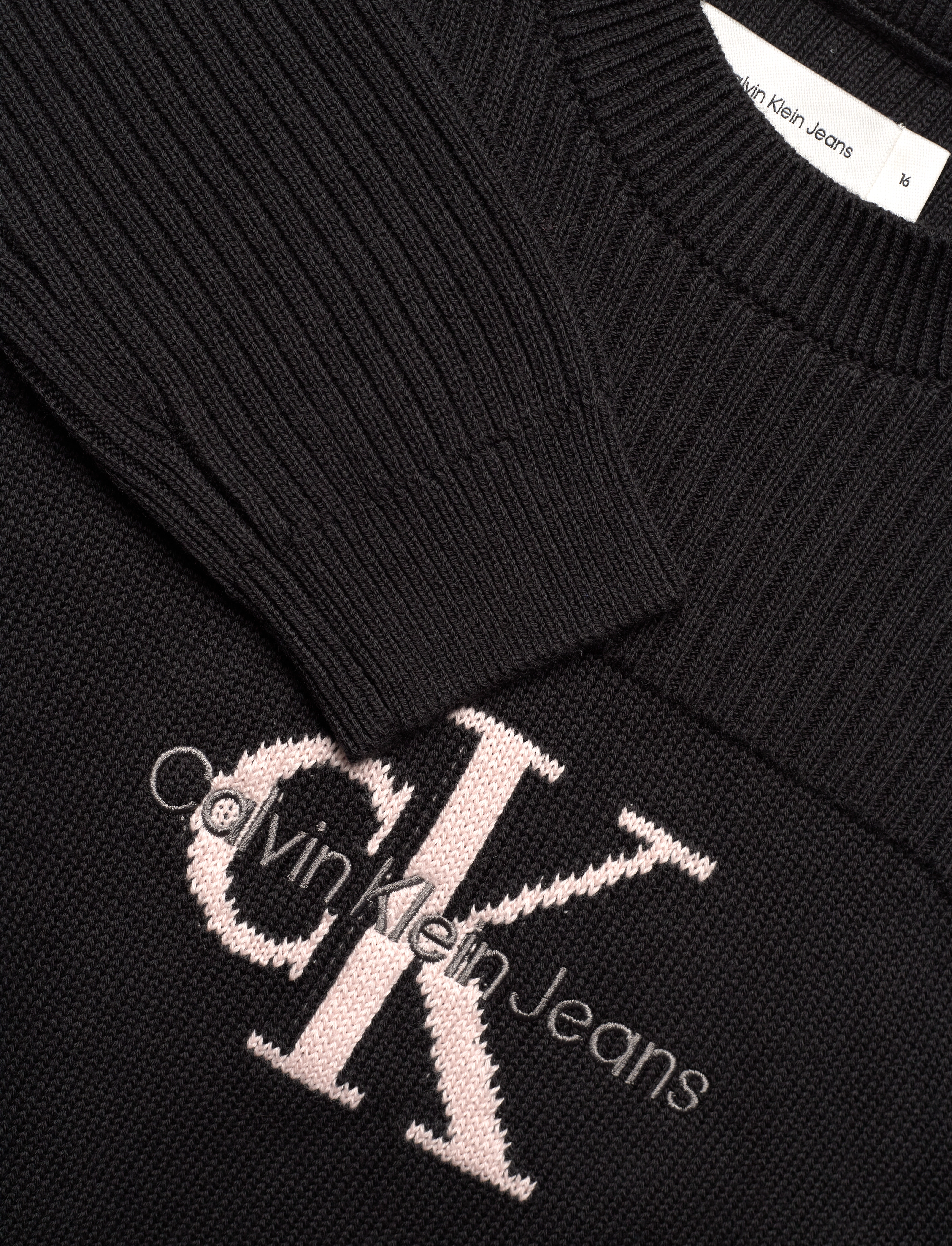 Calvin Klein - MONOLOGO SWEATER - ck black - 4