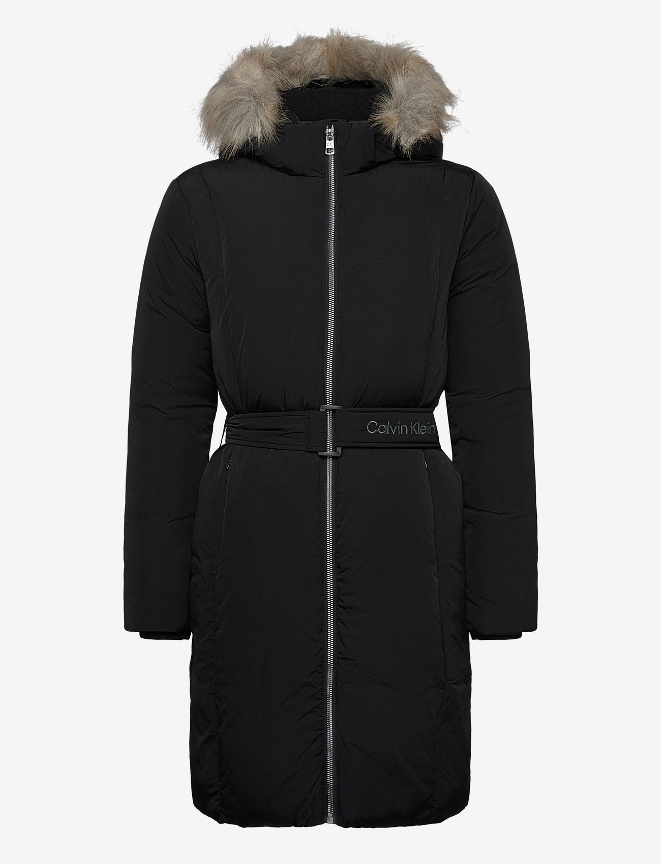 Calvin Klein - CLASSIC BELTED FUR COAT - ck black - 1