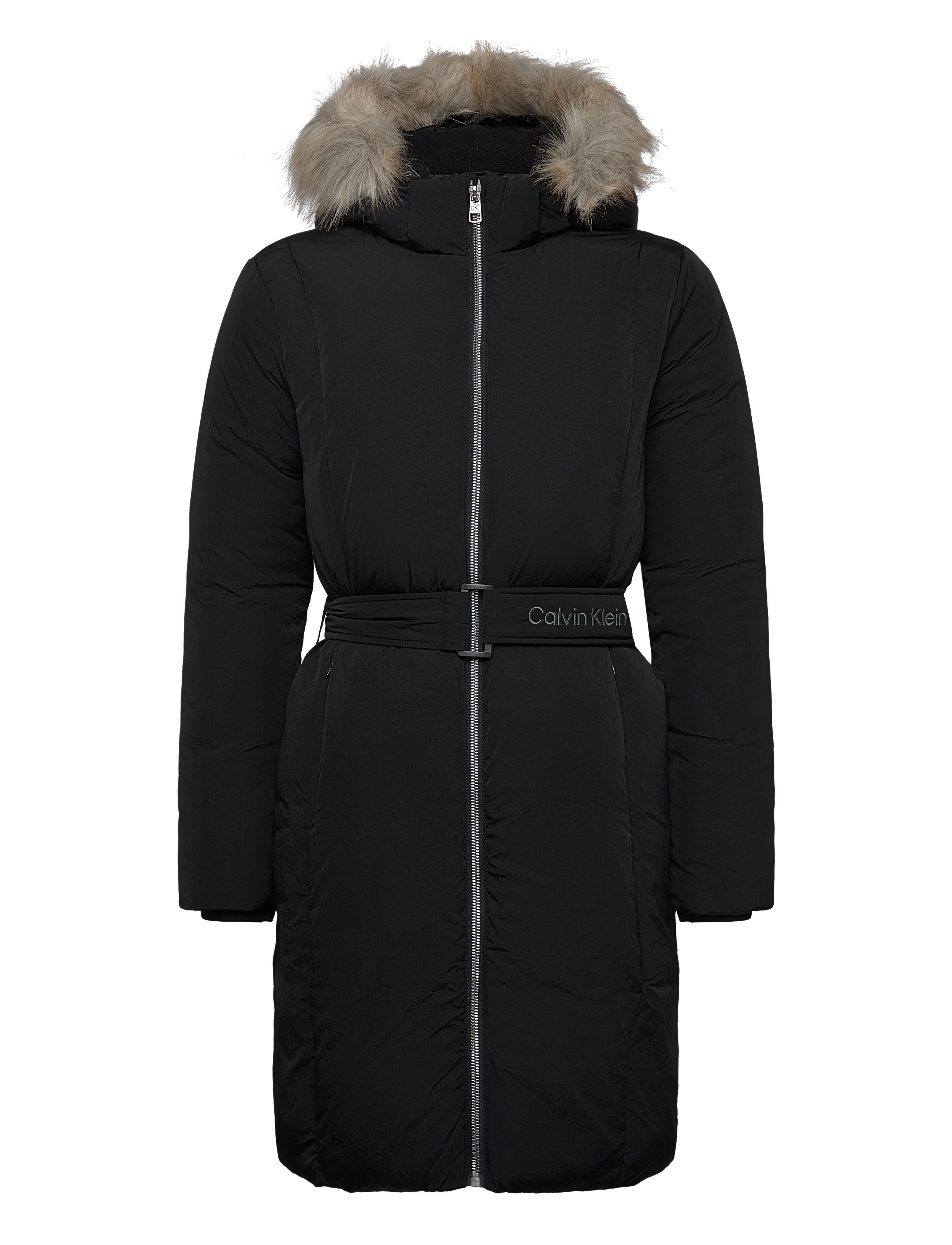 Calvin Klein - CLASSIC BELTED FUR COAT - ck black - 1