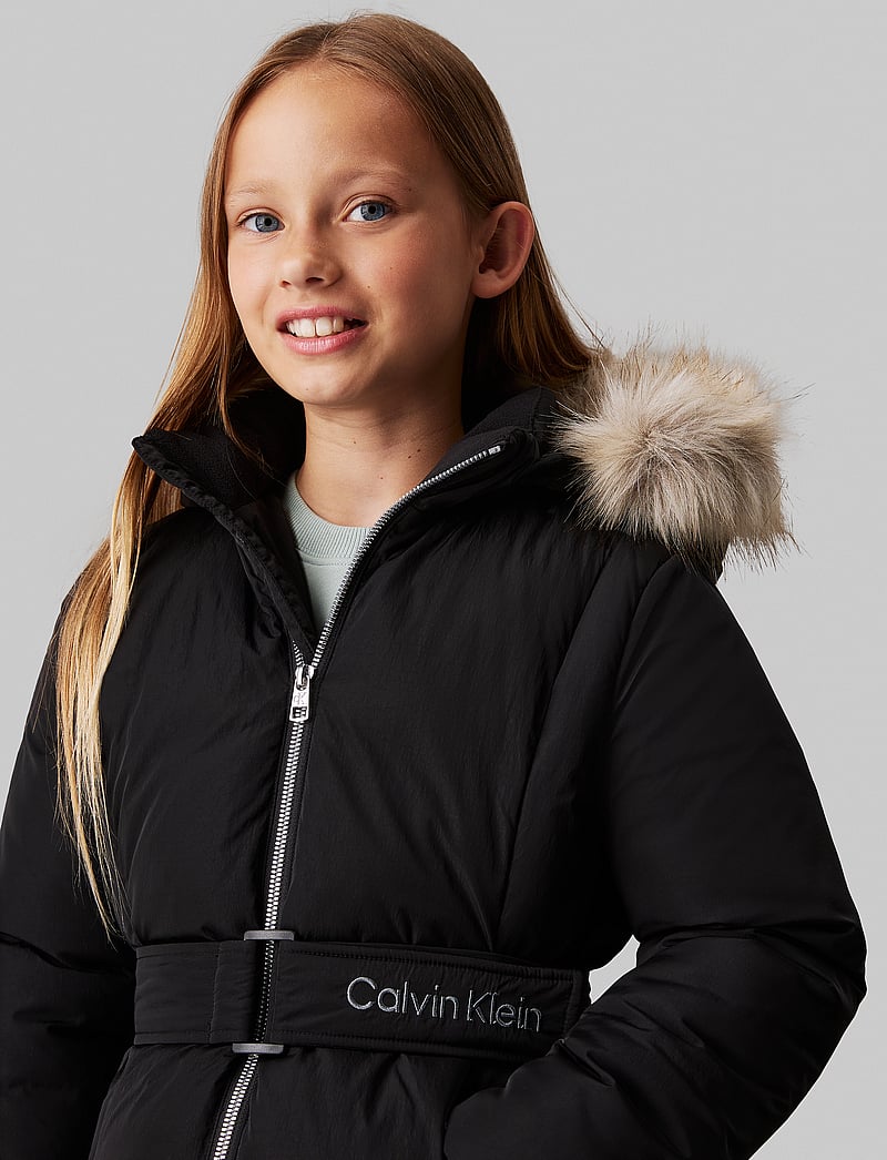 Calvin Klein Classic Belted Fur Coat 217 Buy Parkas from Calvin