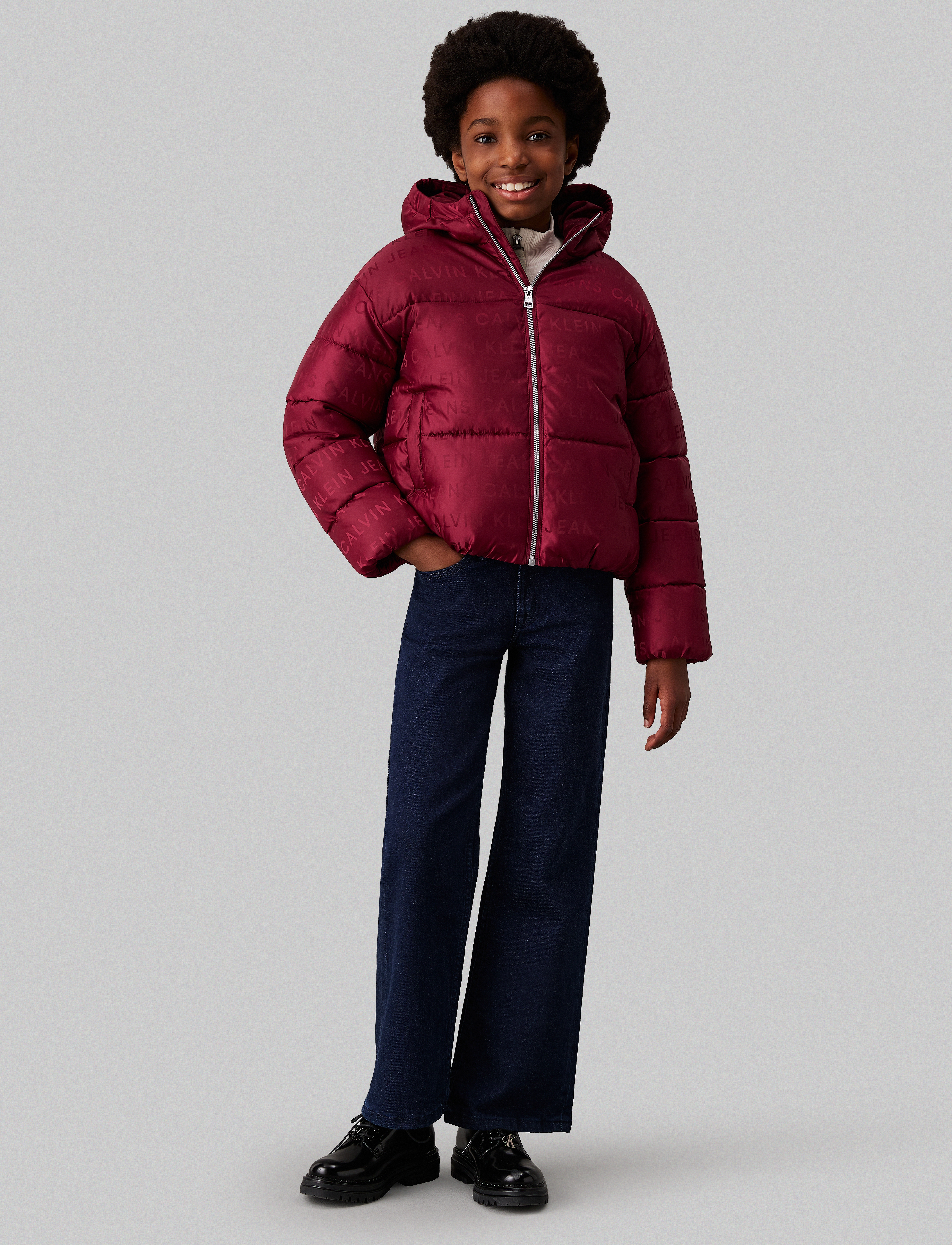 Calvin Klein - LOGO AOP PUFFER JACKET - rich cherry logo aop - 4