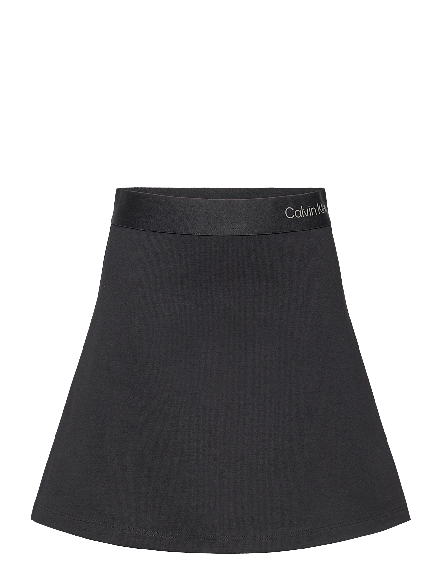 Calvin Klein - LOGO TAPE FLARE PUNTO SKIRT - stutt pils - ck black - 1