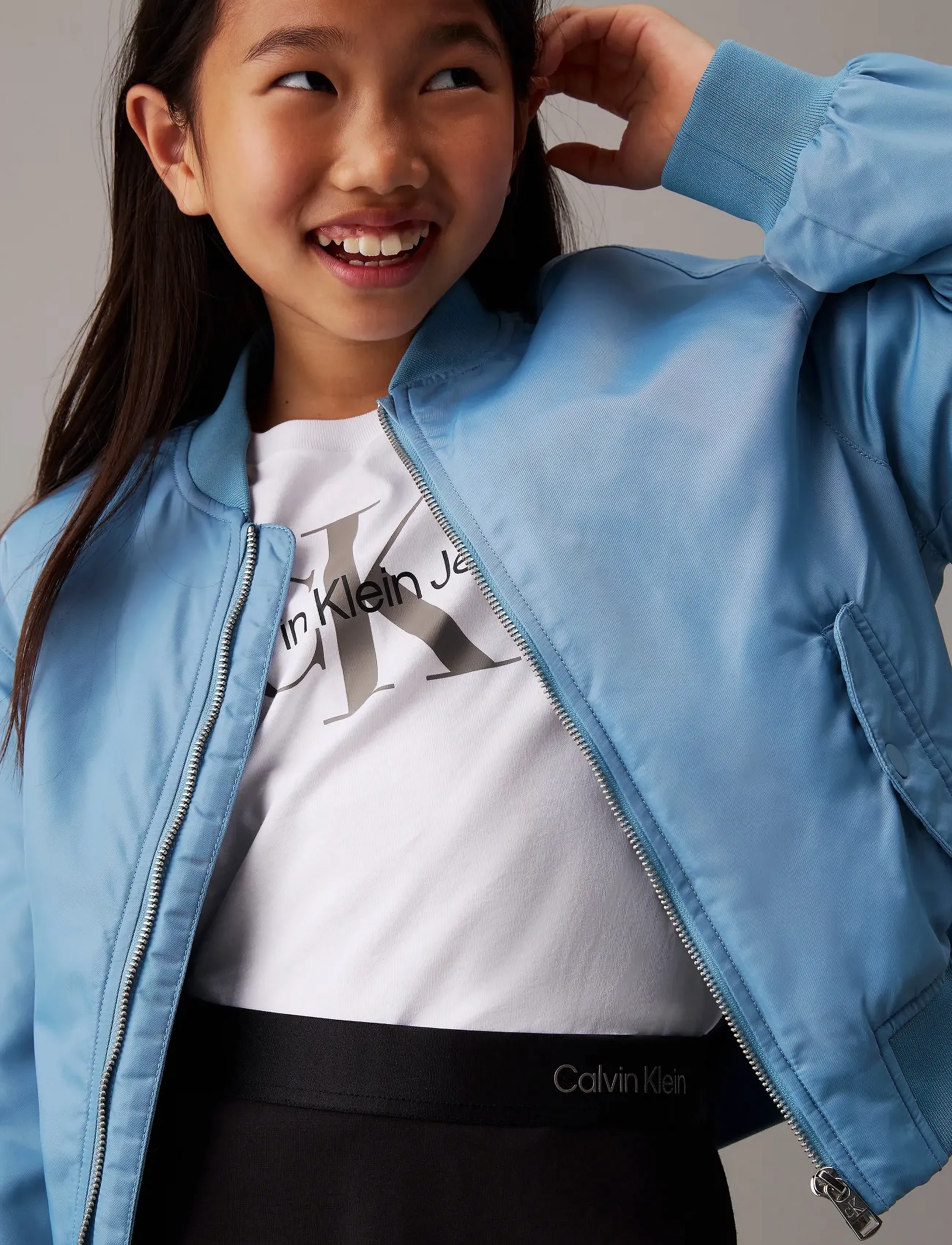 Calvin Klein - LOGO TAPE FLARE PUNTO SKIRT - jupes courtes - ck black - 5