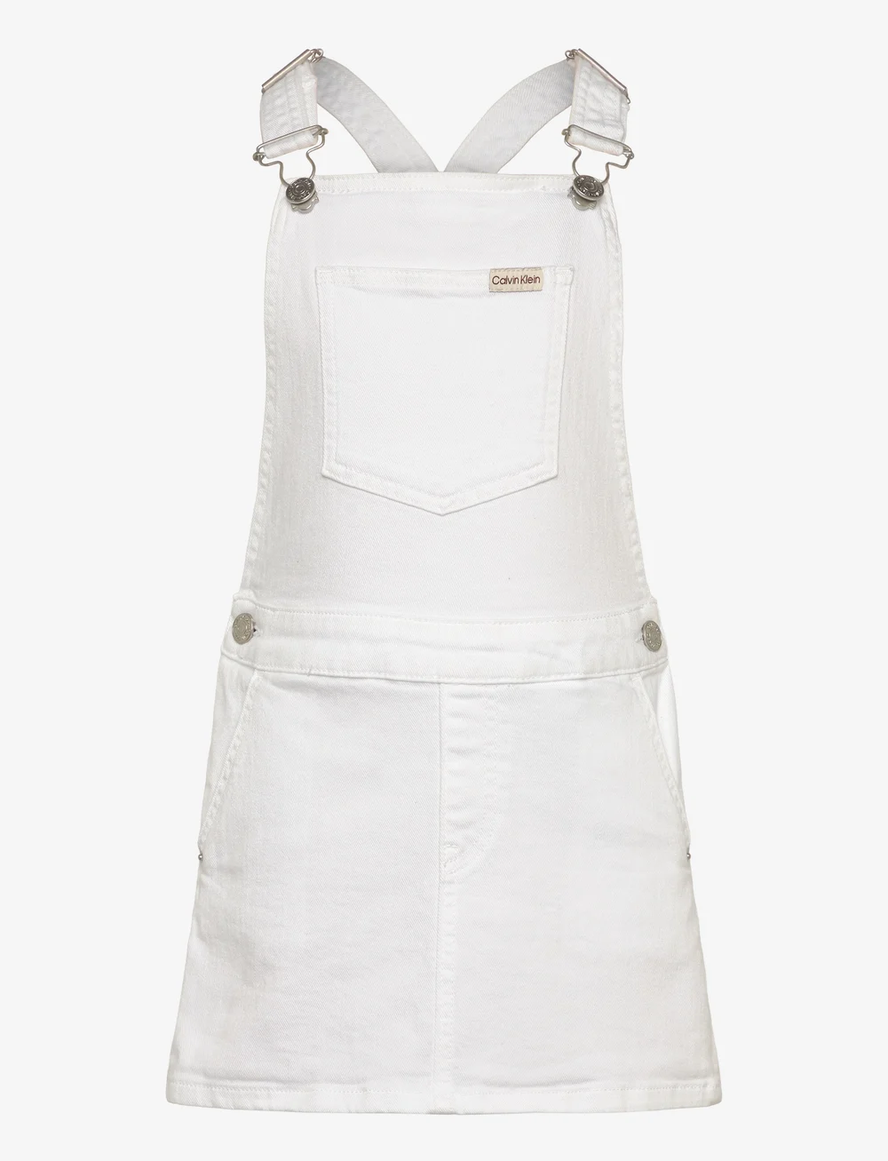 Calvin Klein - DENIM DRESS WHITE - latzkleid - white - 0