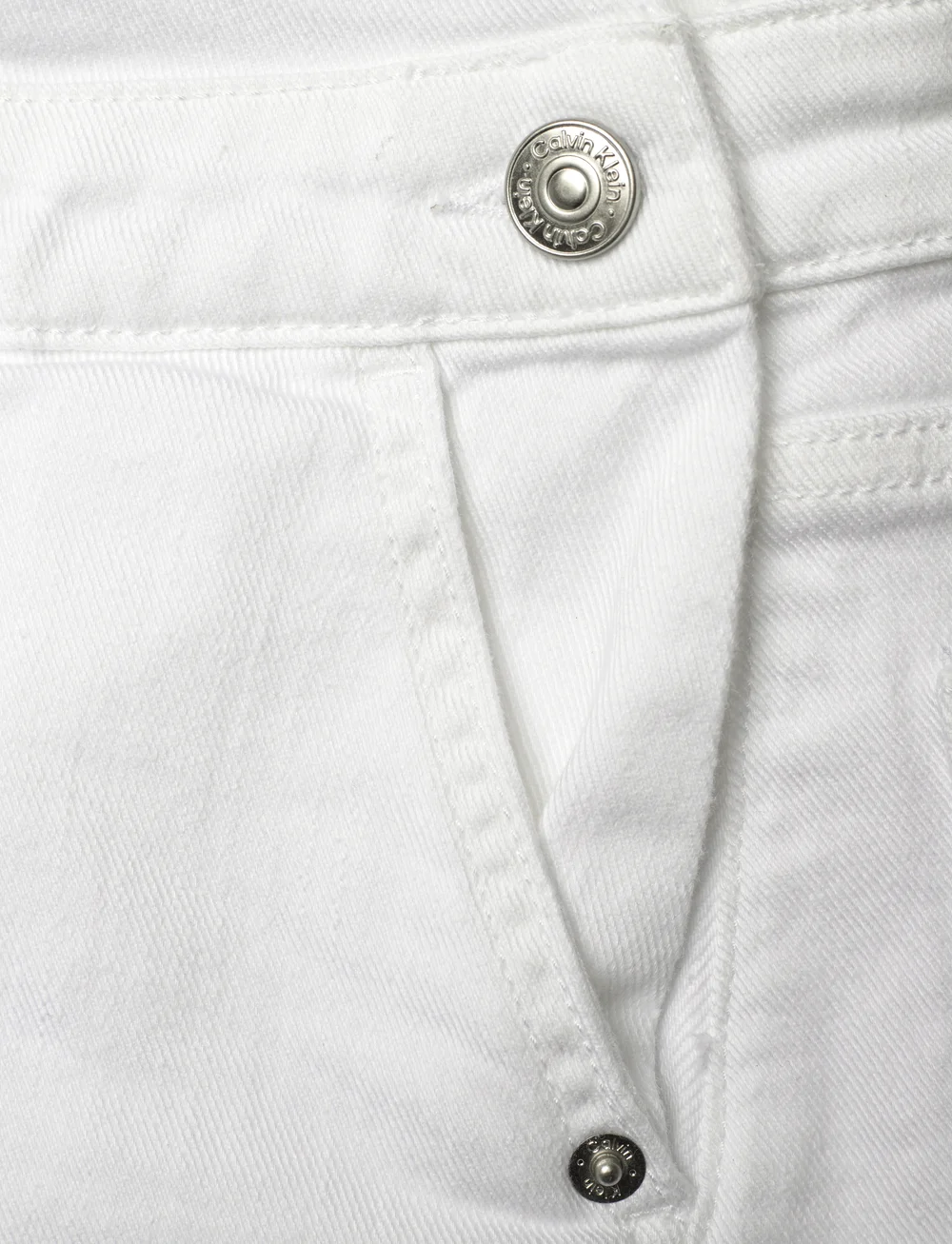 Calvin Klein - DENIM DRESS WHITE - latzkleid - white - 4