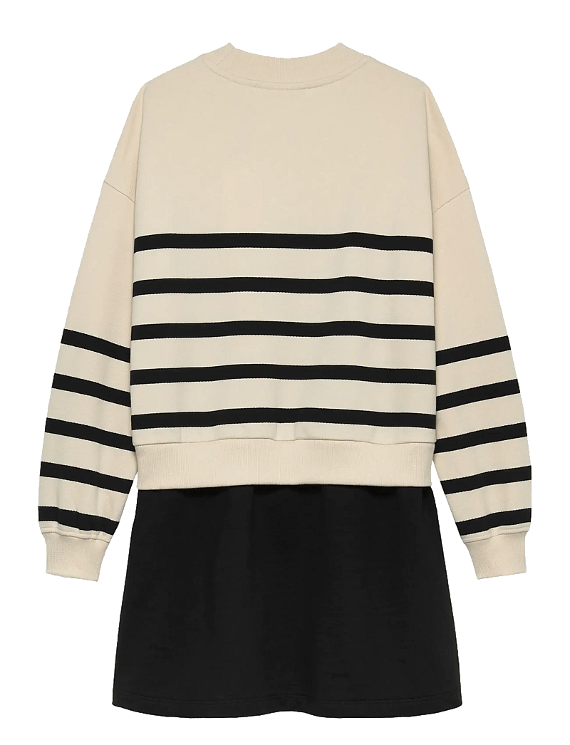 Calvin Klein - CK LS RELAXED TERRY DRESS - pikkade varrukatega vabaaja kleidid - white cap gray ck black - 1