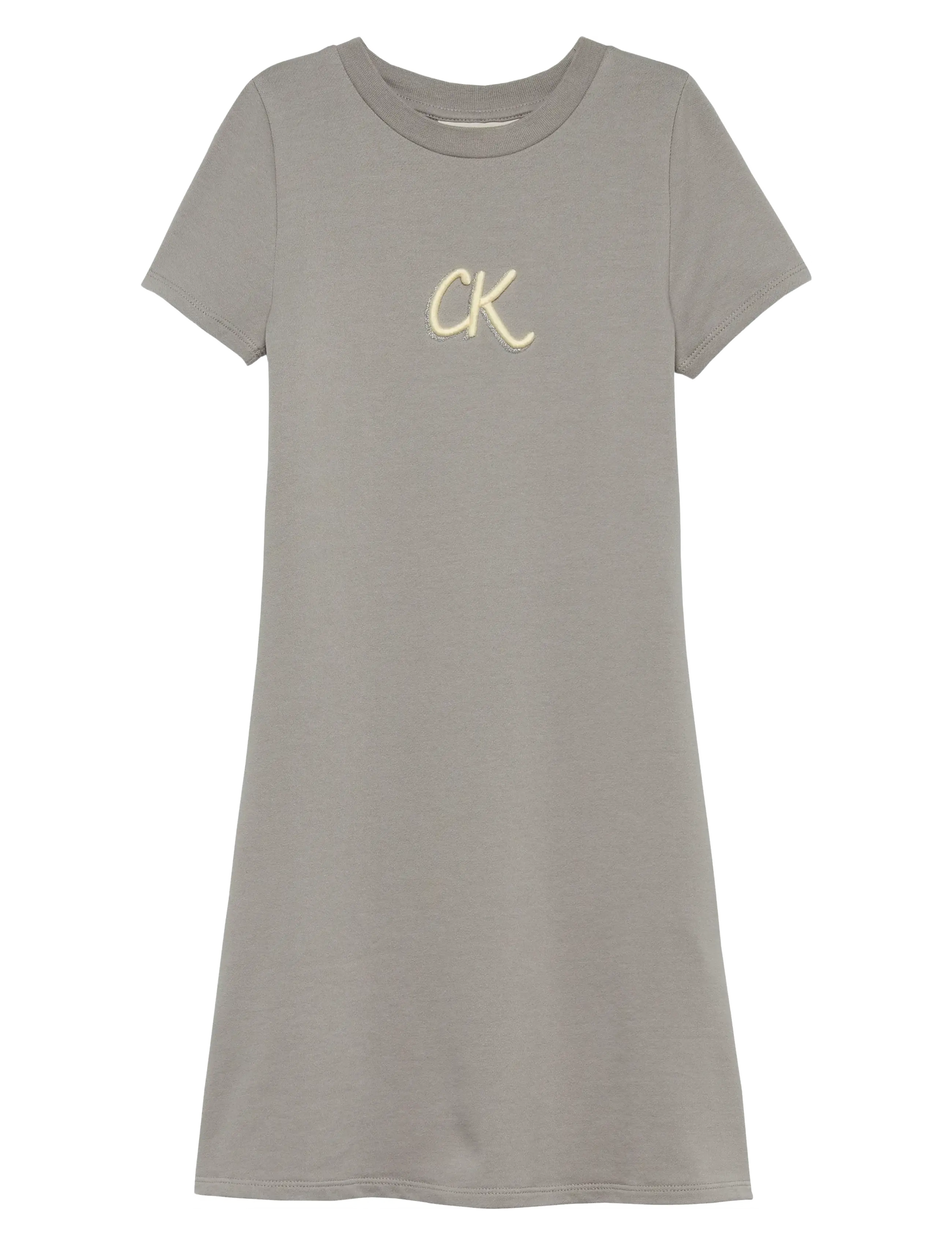 Calvin Klein METALLIC PRINT LS A-ALINE DRESS - Calvin Klein - MOURNING DOVE / grey